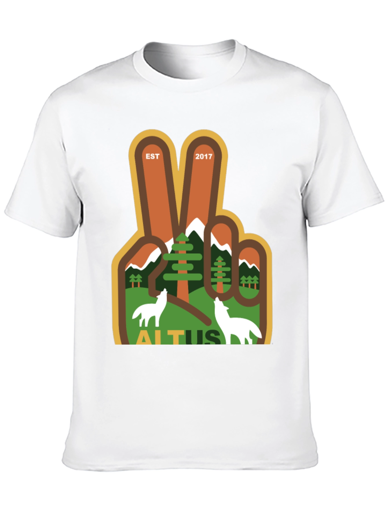 Black Altus Peace Sign T-Shirt - Est. 2017 Nature Design view 10