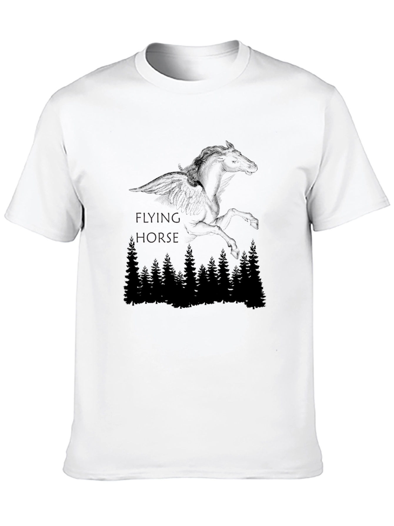 Black Flying Horse Graphic Tee - Men's Black T-Shirt view 10