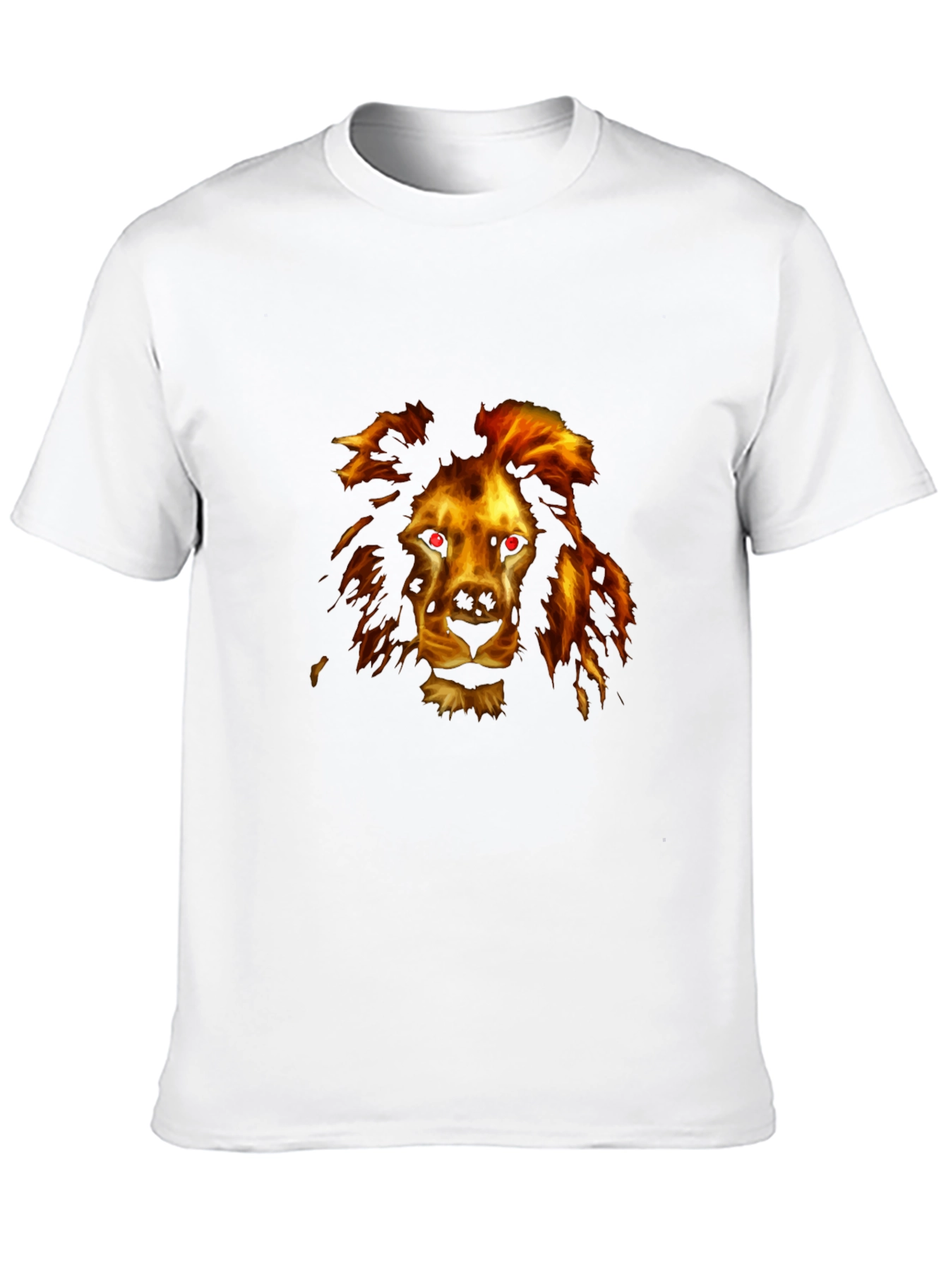 Black Fiery Lion Graphic Tee - Black Cotton Comfort view 10