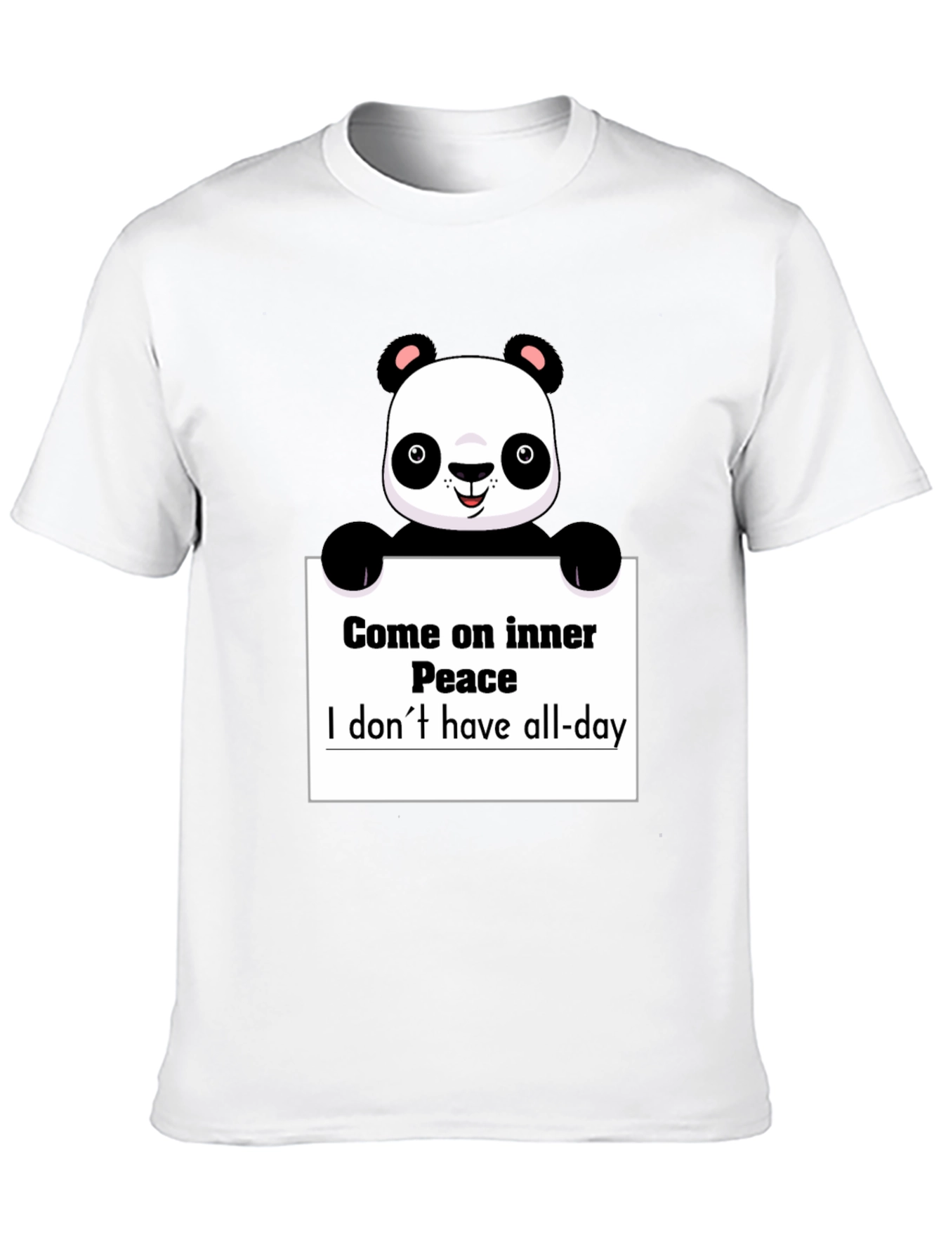 Black Funny Panda Graphic T-Shirt - Inner Peace view 10