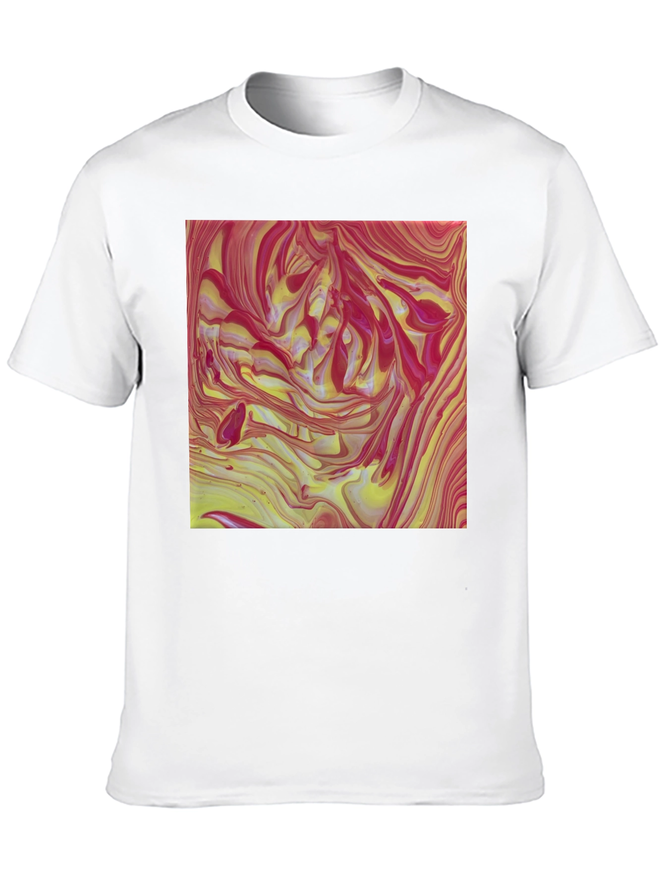 Black Abstract Swirl Art T-Shirt view 10