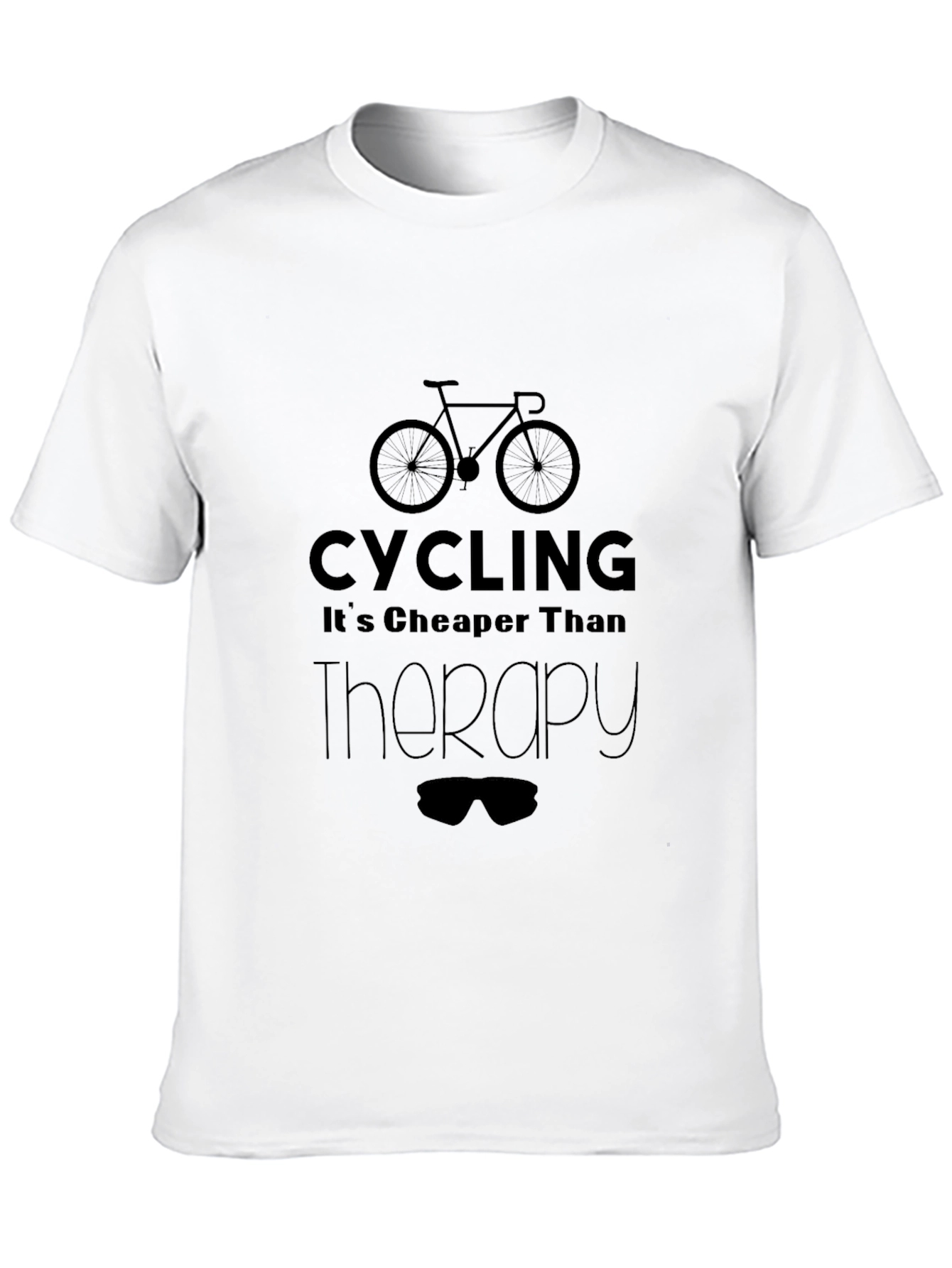 Black Cycling is Cheaper Than Therapy Black T-Shirt view 10