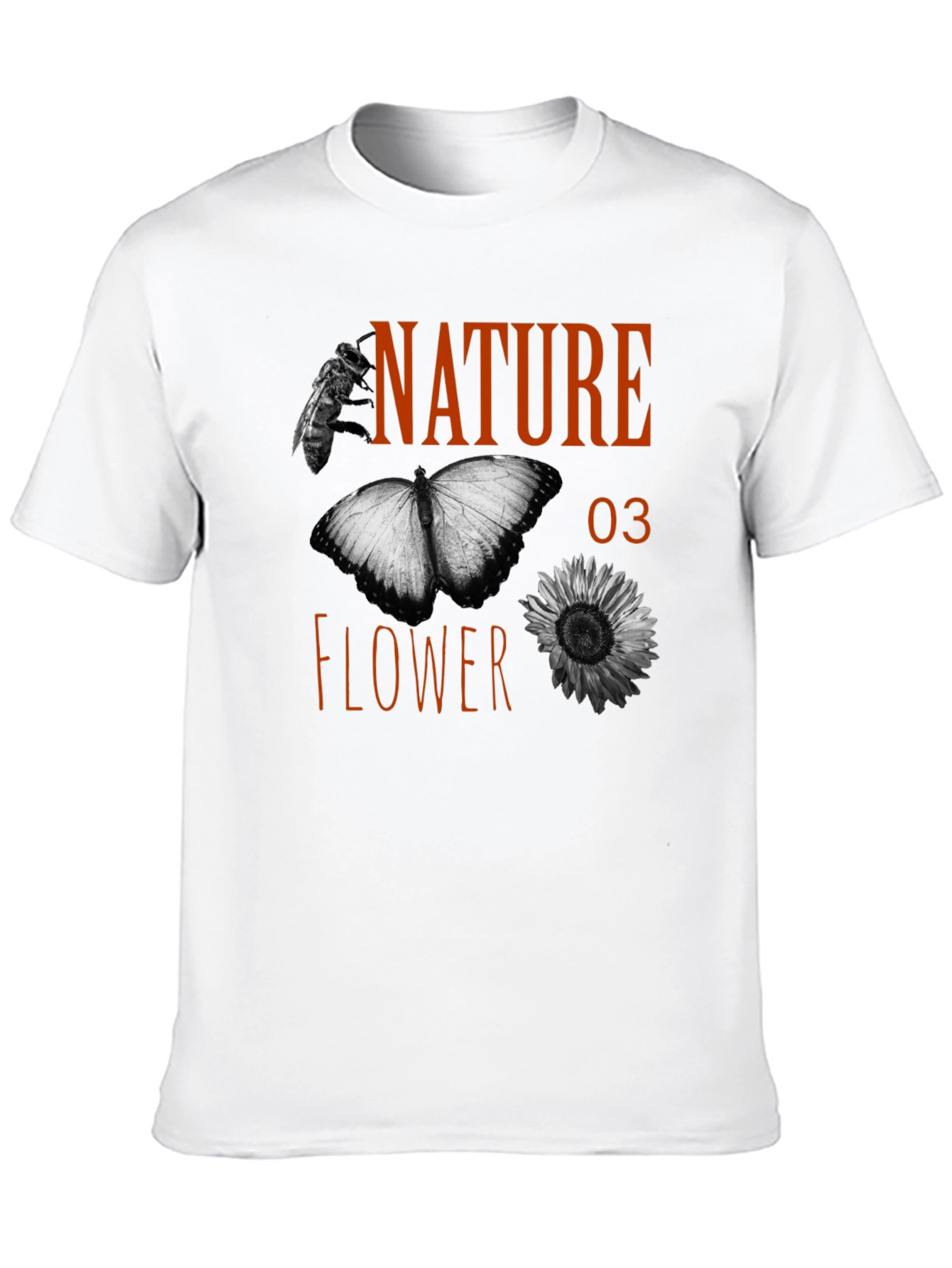 Black Nature Flower Graphic Tee - Black Cotton Blend view 10