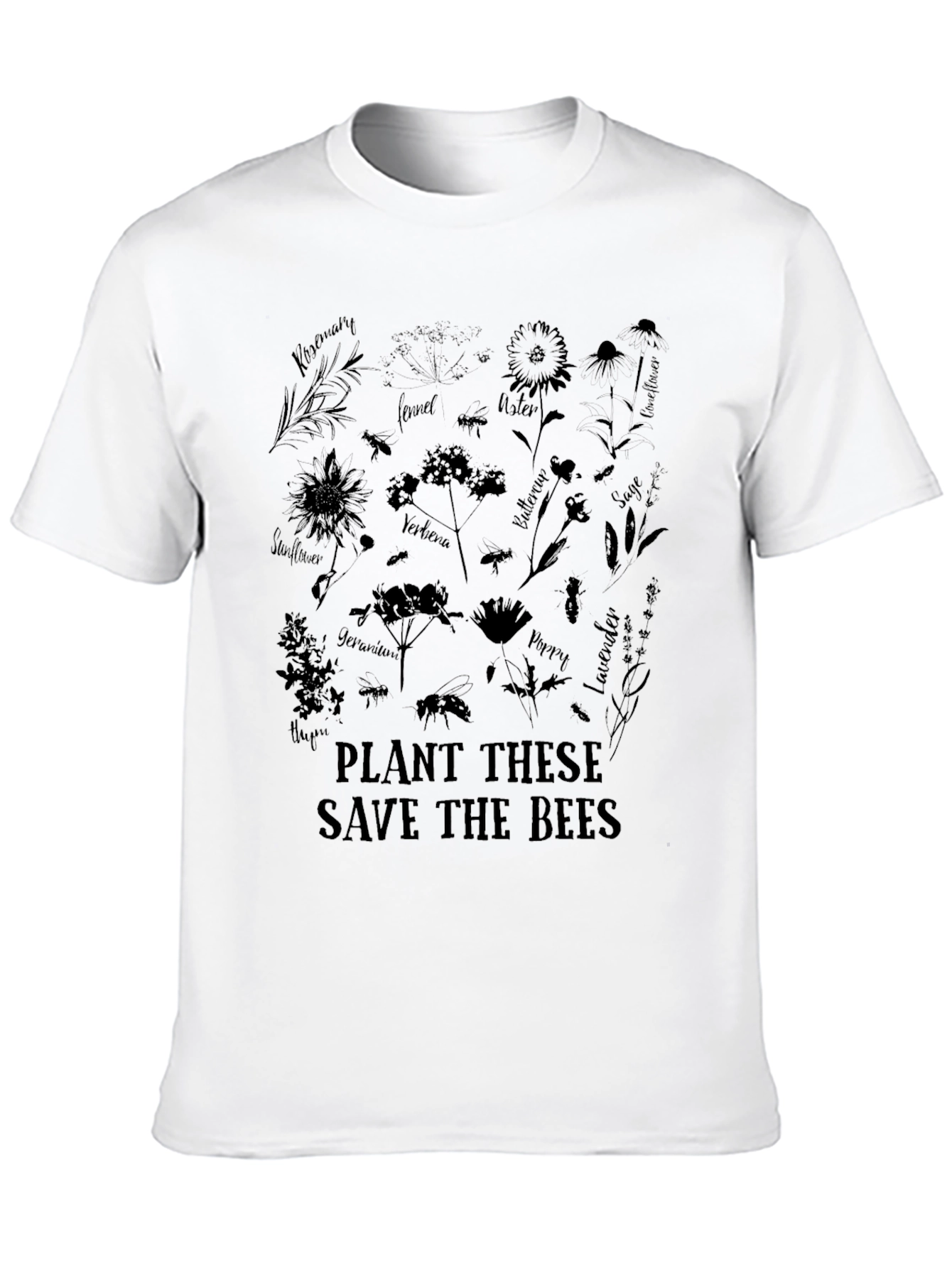 Black Save the Bees Graphic Tee - Black view 10