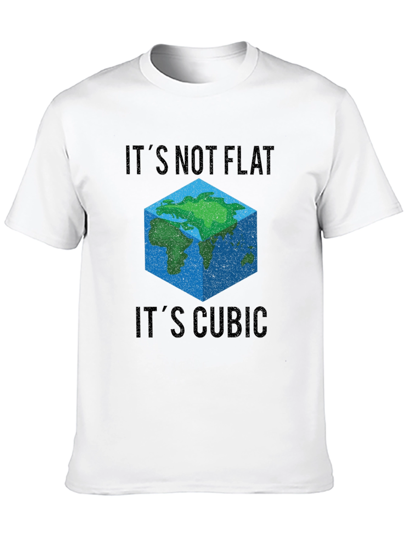 Black Cubic Earth T-Shirt - It's Not Flat, It's Cubic view 10