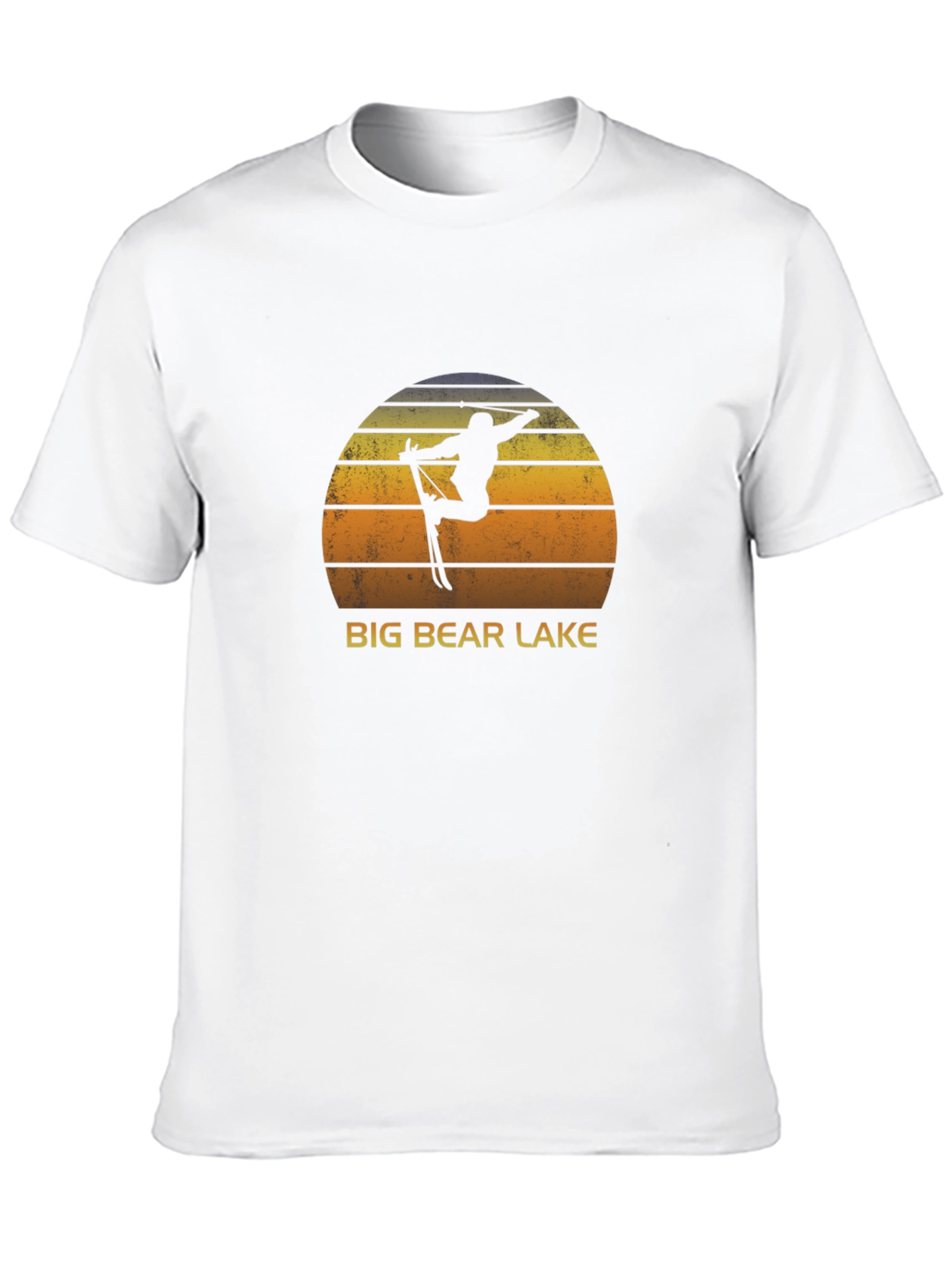 Black Big Bear Lake Sunset Ski T-Shirt - Retro Style view 10