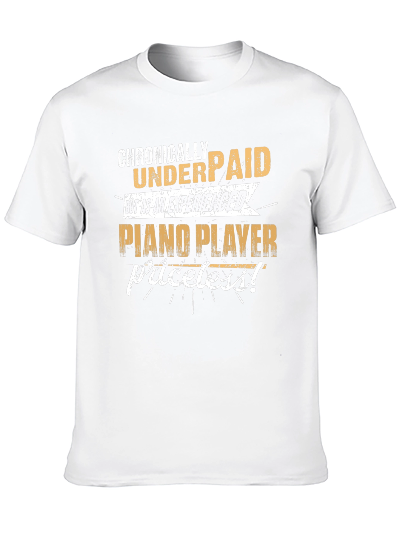 Black Chronically Underpaid Piano Player T-Shirt view 10