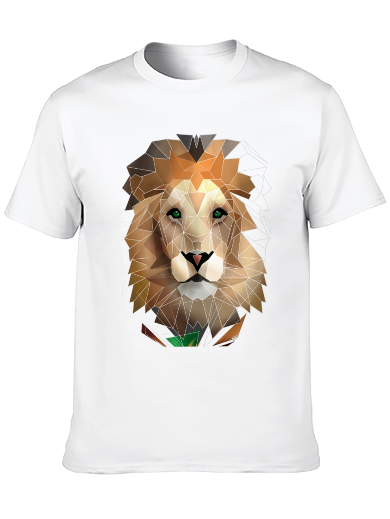Black Geometric Lion Graphic Black T-Shirt view 10