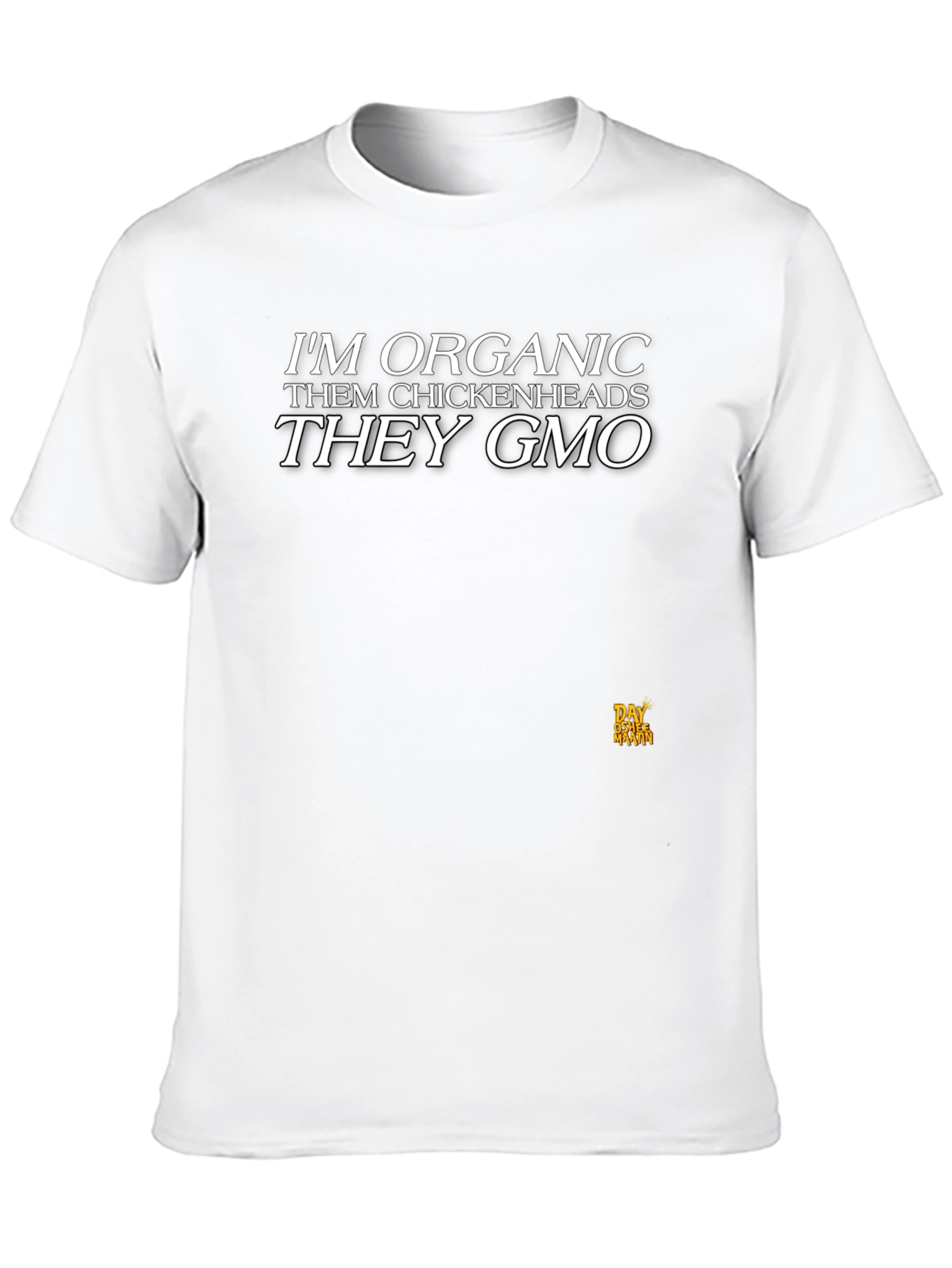 Black Organic Humor Graphic Tee - Chickenheads They GMO view 10