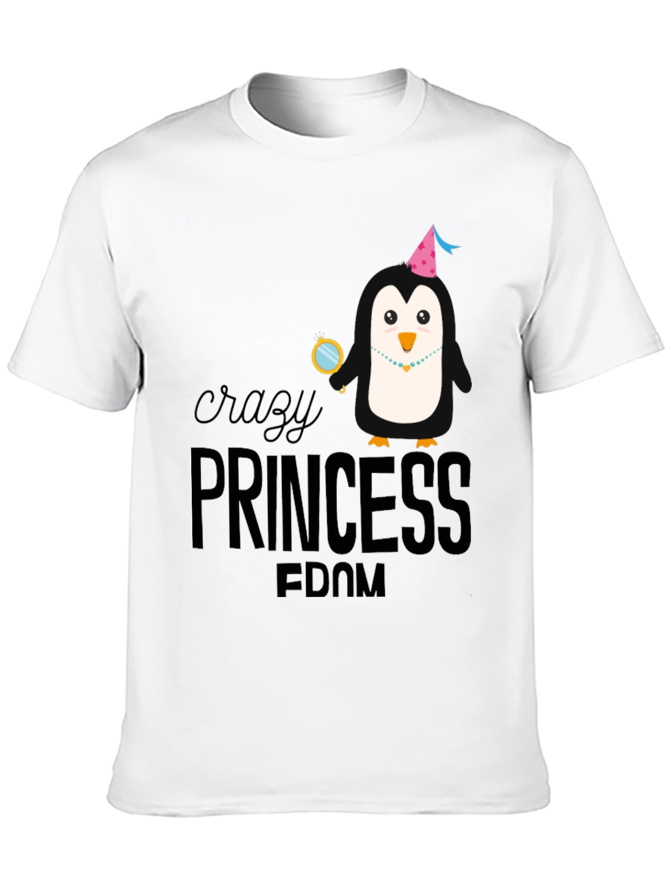 Black Crazy Princess Penguin Graphic Tee view 10