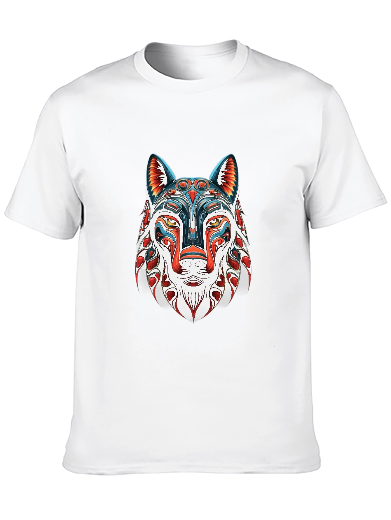 Black Abstract Wolf Graphic Black T-Shirt view 10