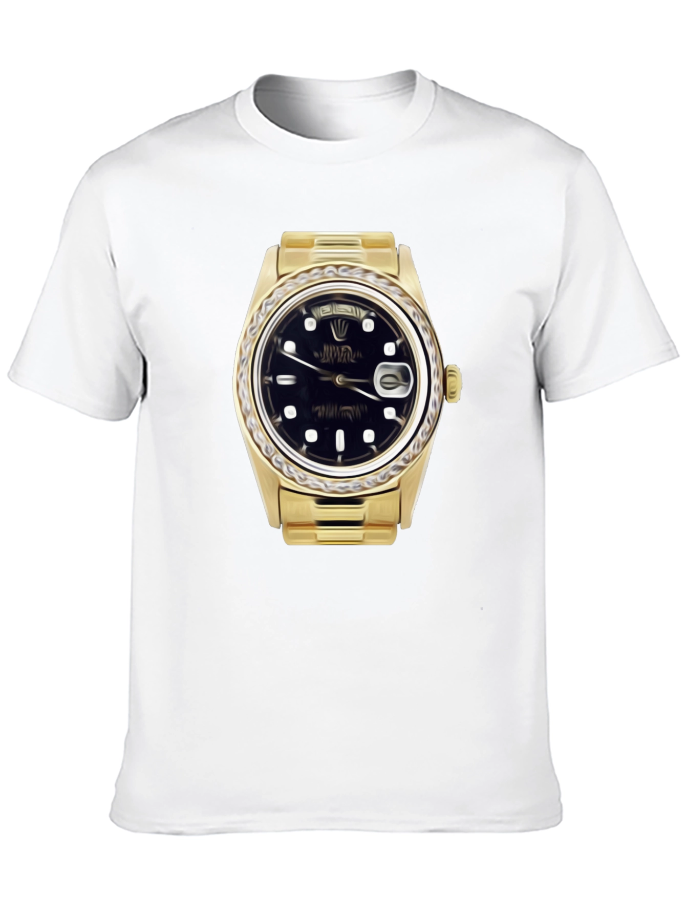 Black Statement Tee: Golden Watch Graphic view 10