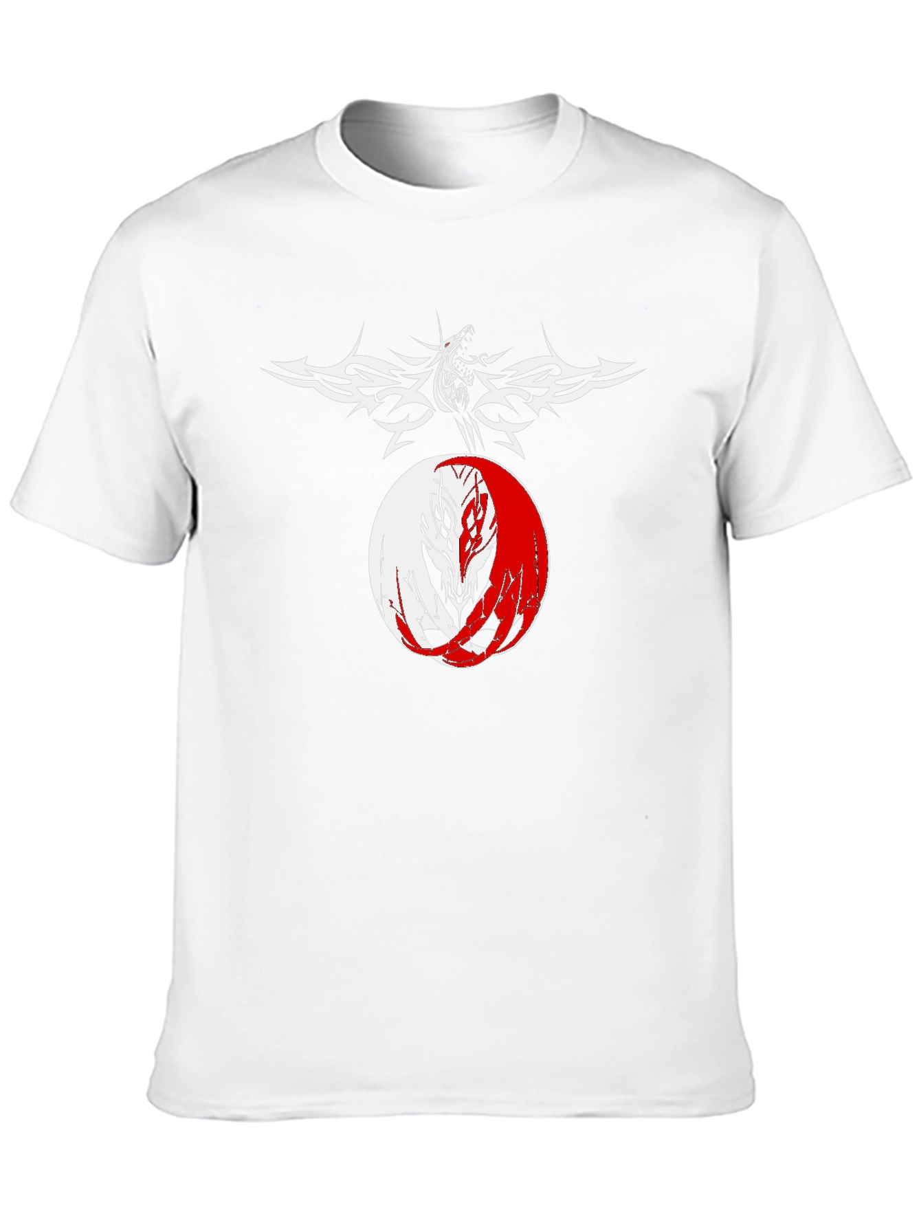 Black Yin Yang Wolf Graphic Tee - Men's Black T-Shirt view 10