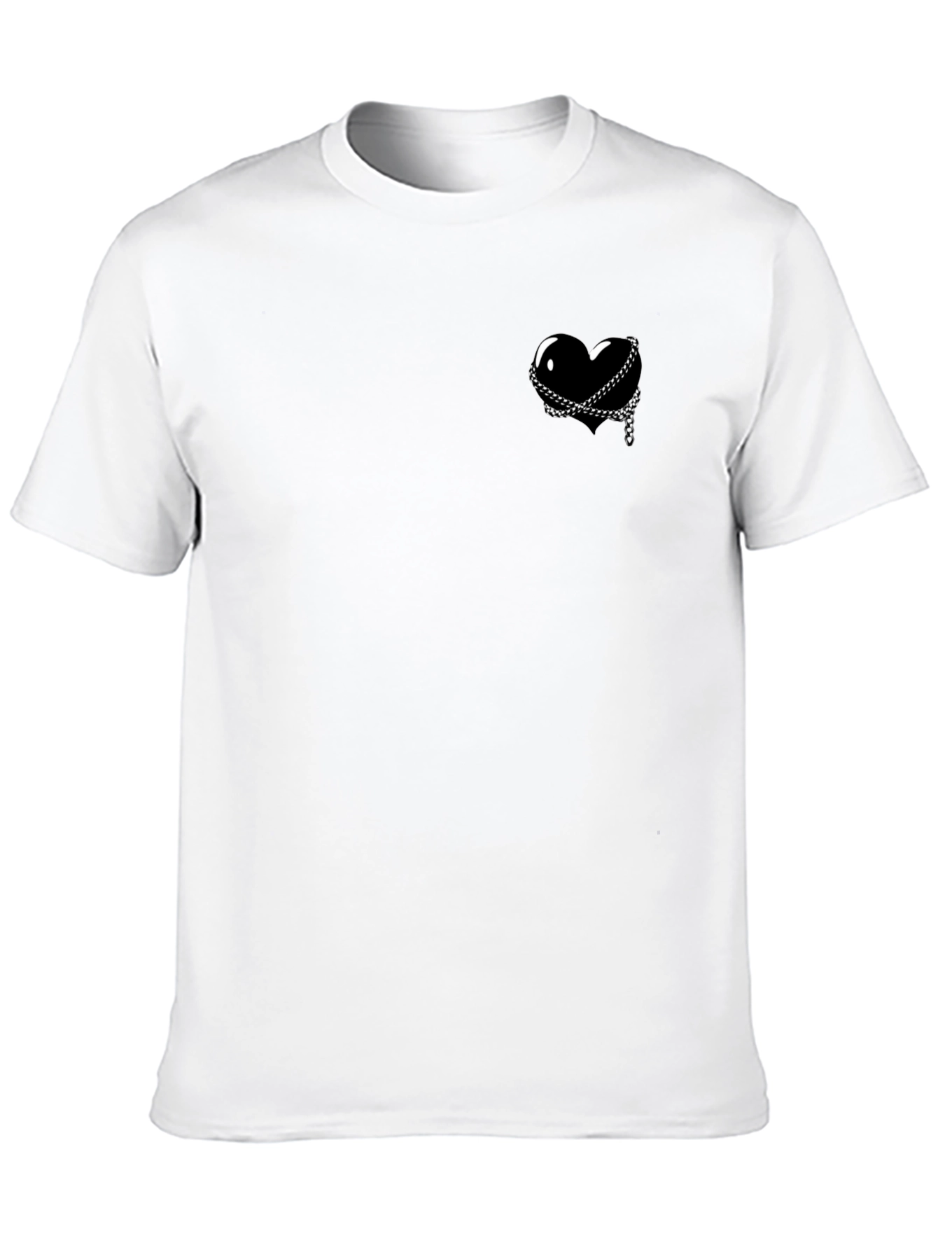 Black Black Heart & Chain Graphic Tee - Edgy Style view 10