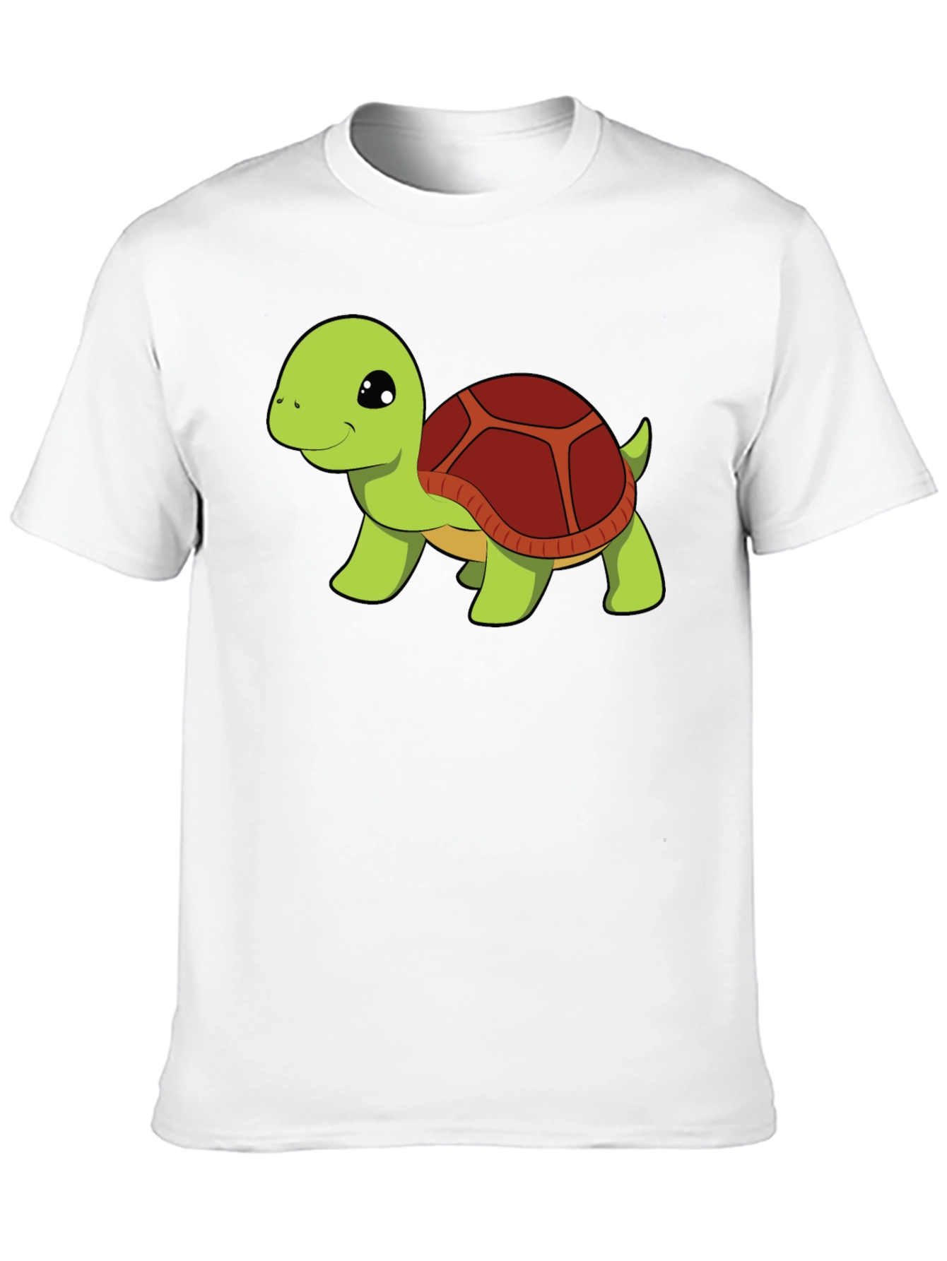 Black Cute Turtle Graphic Tee - Black Cotton T-Shirt view 10