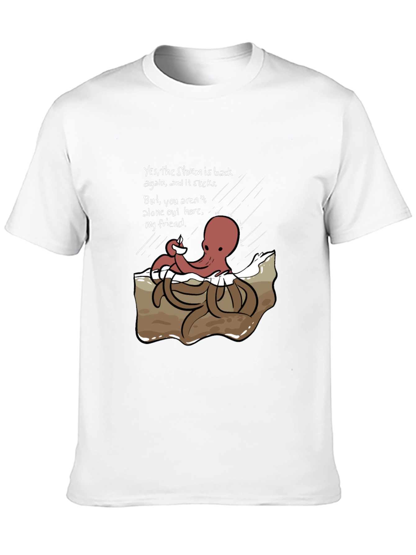 Black Stormy Day Octopus Graphic Tee view 10