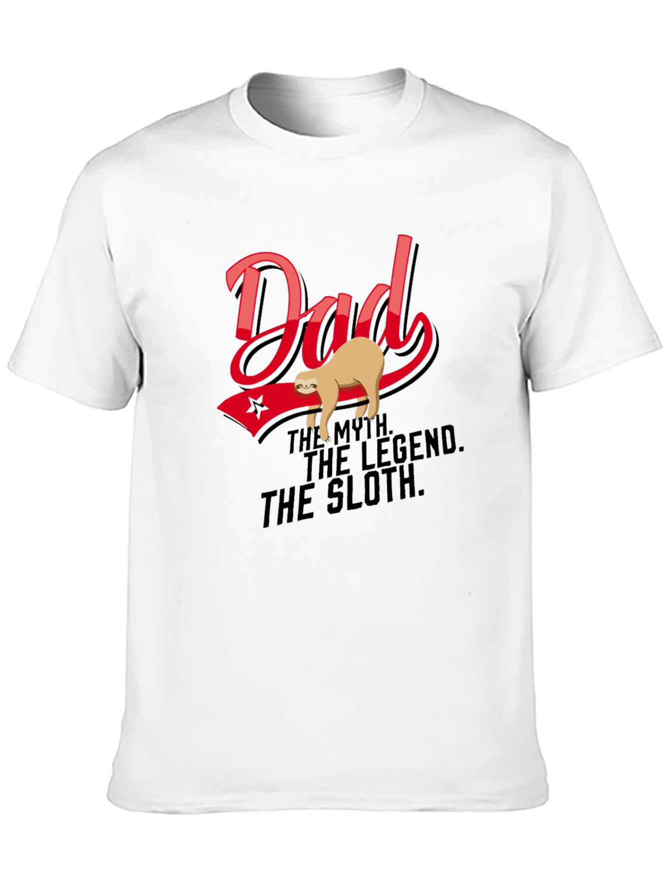 Black Dad: The Myth. The Legend. The Sloth T-Shirt view 10