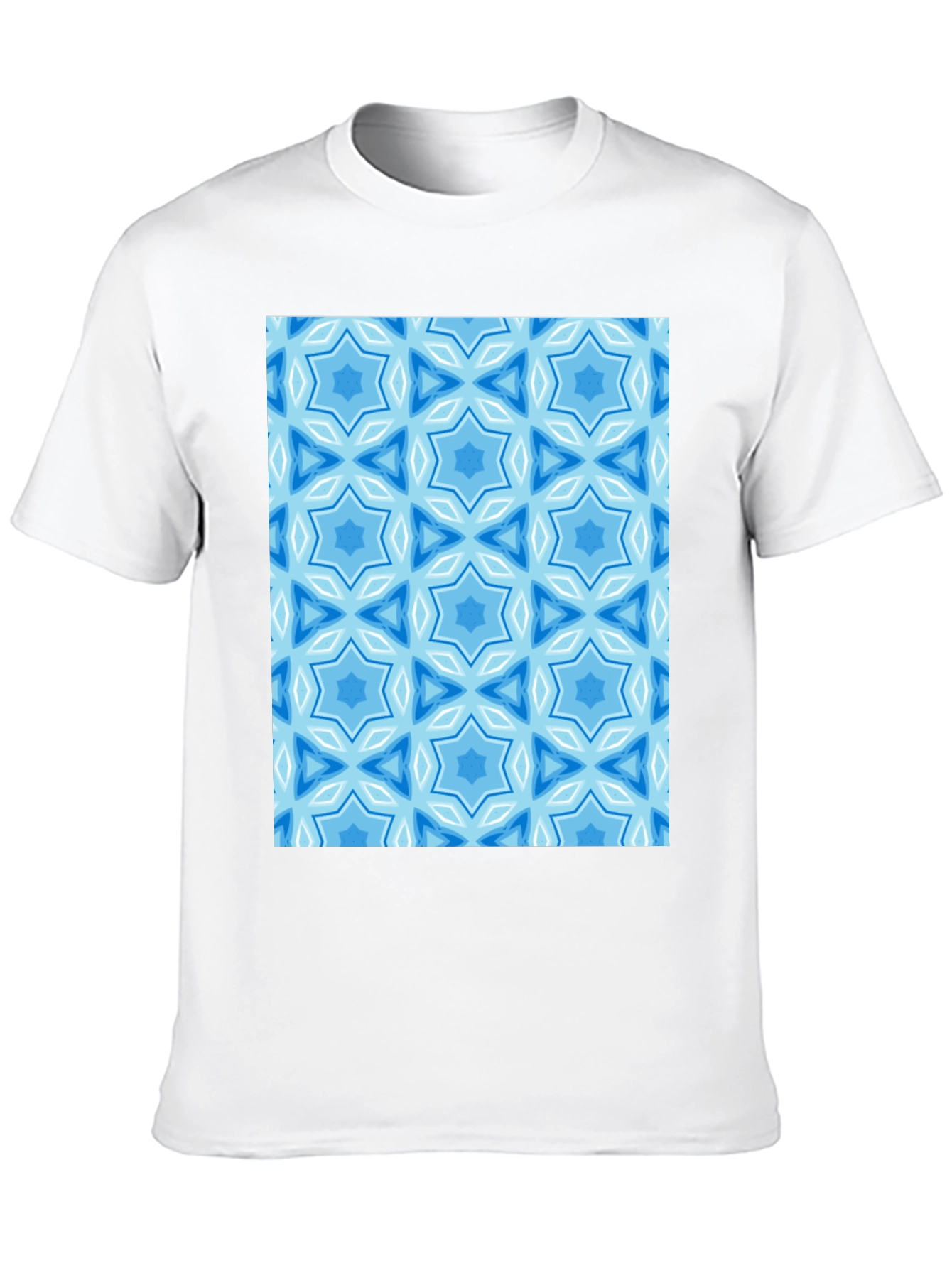 Black Blue Starburst Pattern Black T-Shirt view 10