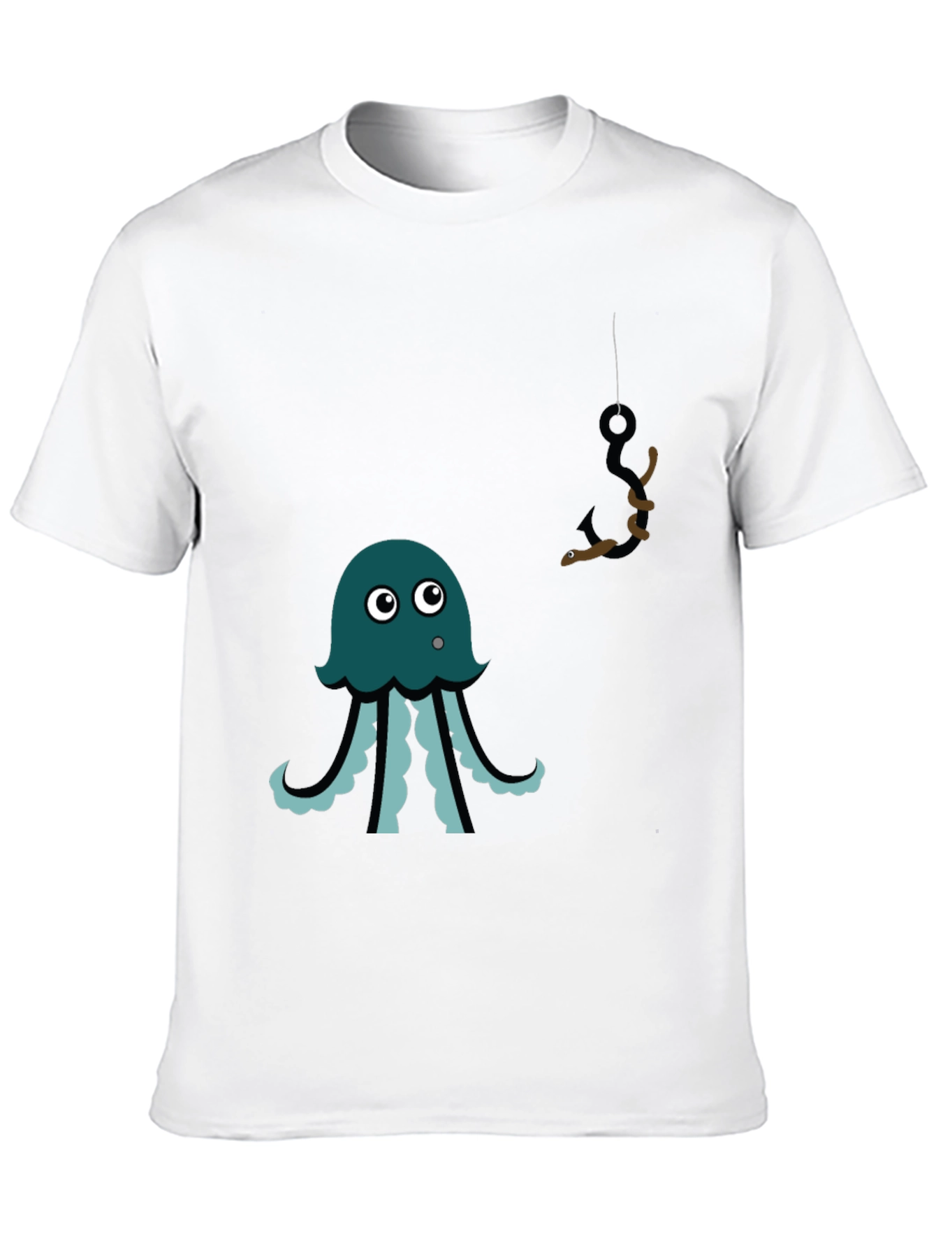 Black Octopus Fishing Graphic Tee - Men's Black T-Shirt view 10