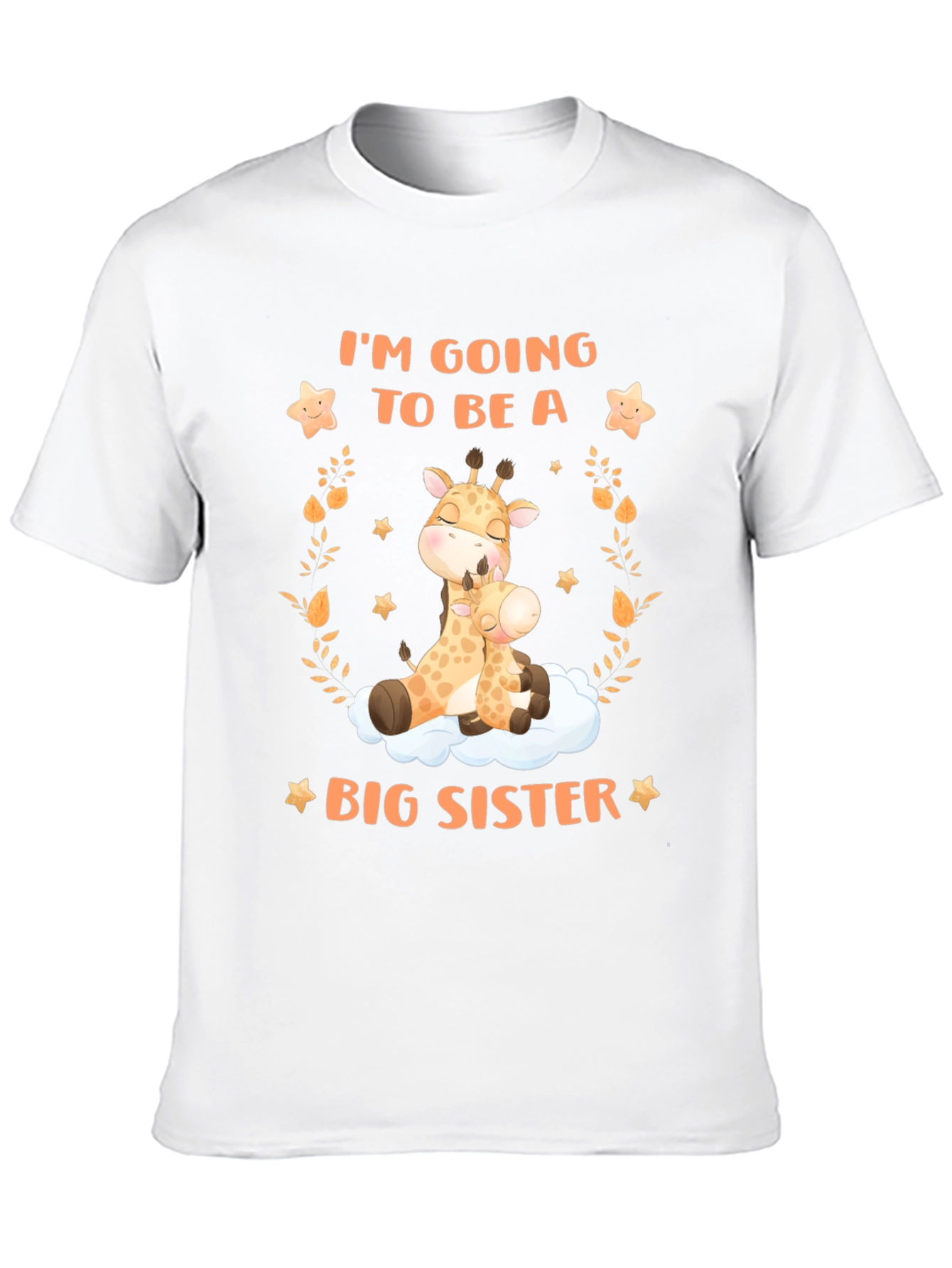 Black Big Sister Giraffe Graphic Tee - Baby Announcement view 10
