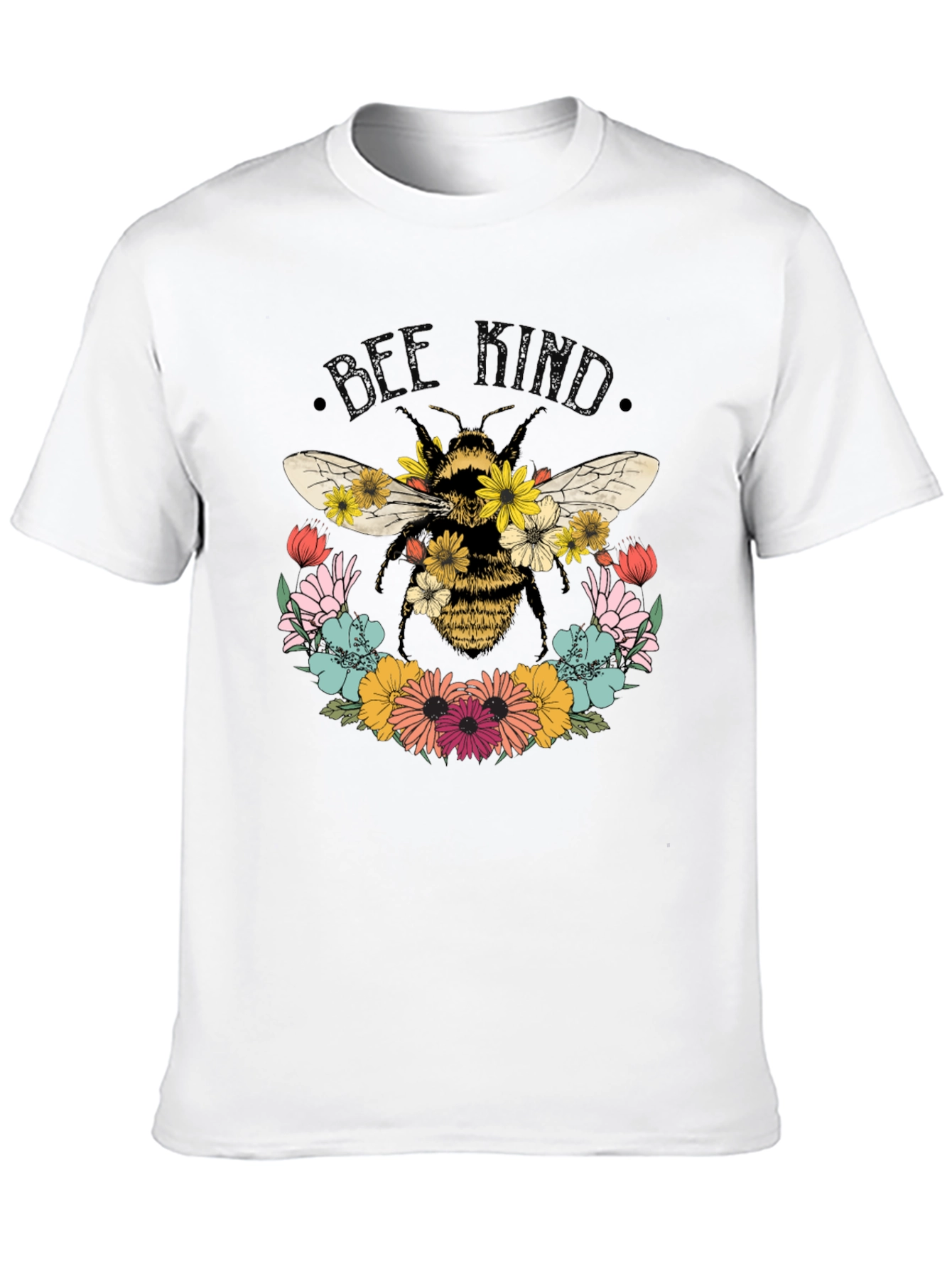 Black Bee Kind Floral T-Shirt - Black view 10