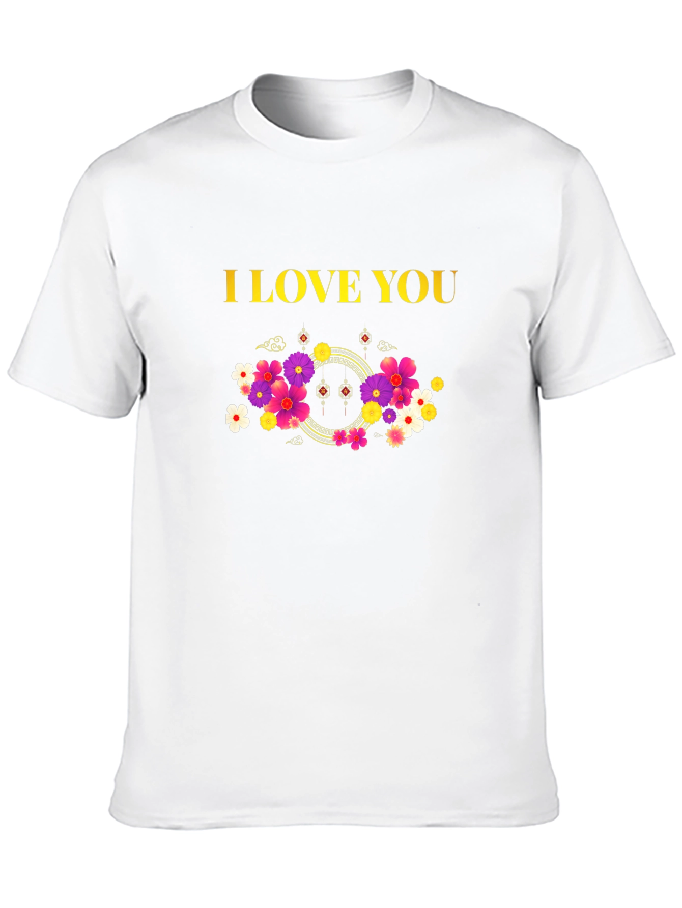Black I Love You Floral Graphic Tee - Black view 10