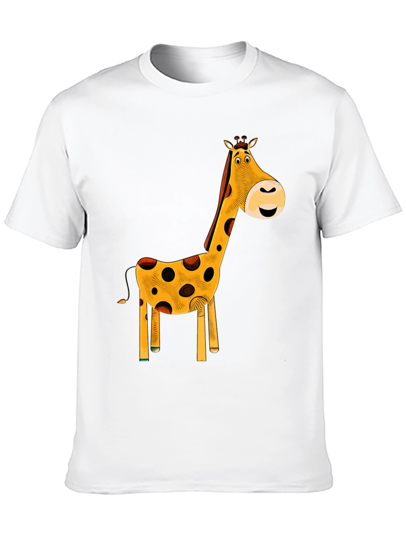 Black Giraffe Graphic T-Shirt - Black Cotton Tee view 10