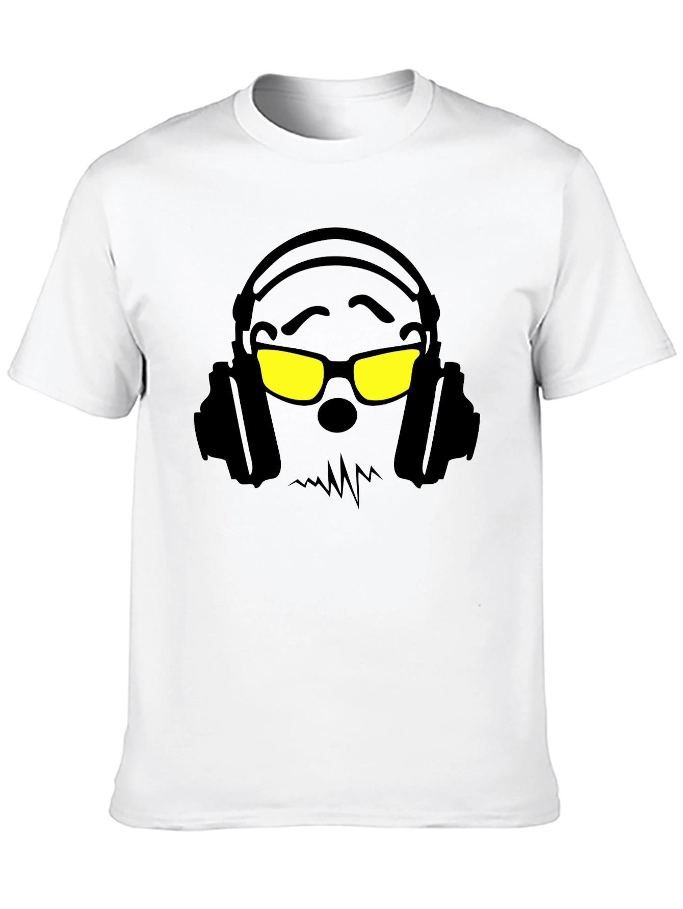 Black Skull with Headphones Graphic Tee view 10