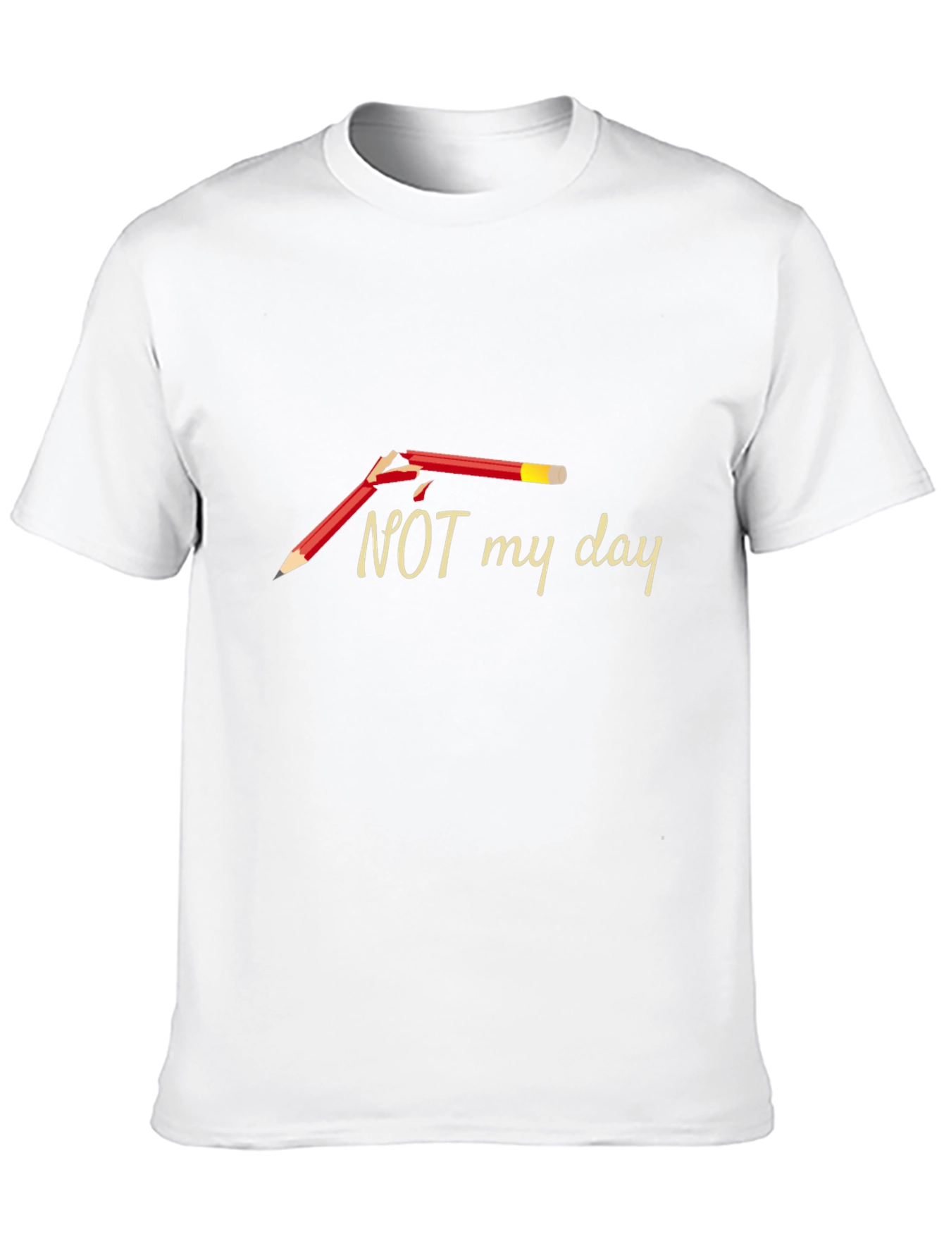 Black Not My Day Broken Pencil Graphic Tee - Unisex view 10