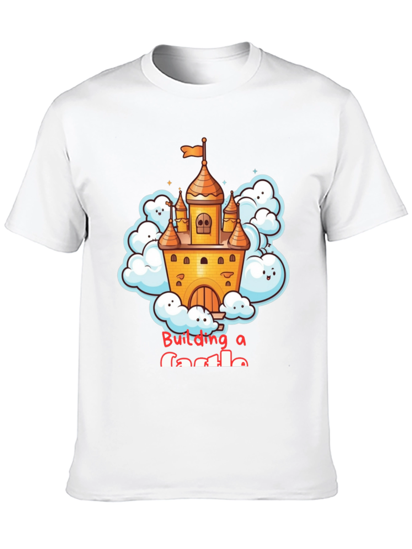 Black Building a Castle T-Shirt - Fun Cartoon Design view 10