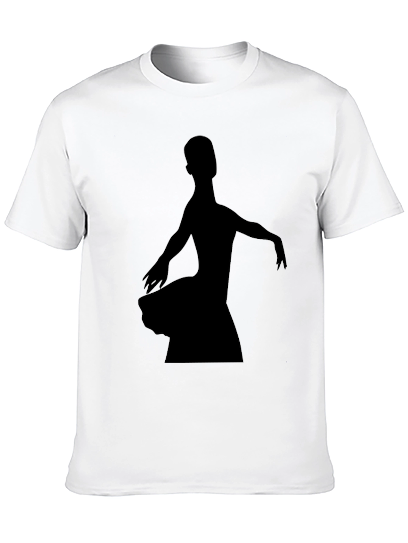 Black Ballerina Silhouette Graphic Tee - Black Cotton T-Shirt view 10