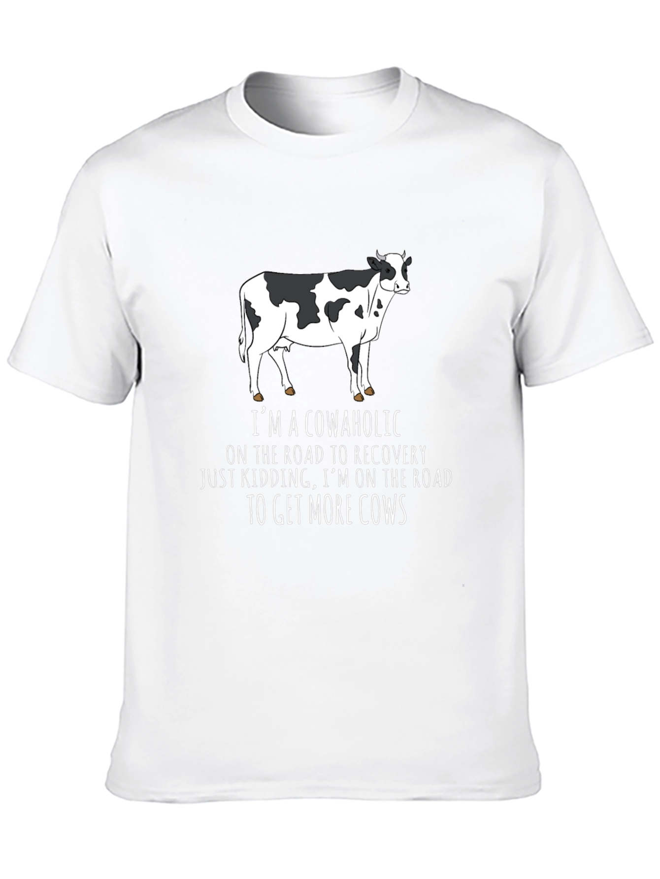 Black Cowaholic T-Shirt - Funny Cow Lover Tee view 10