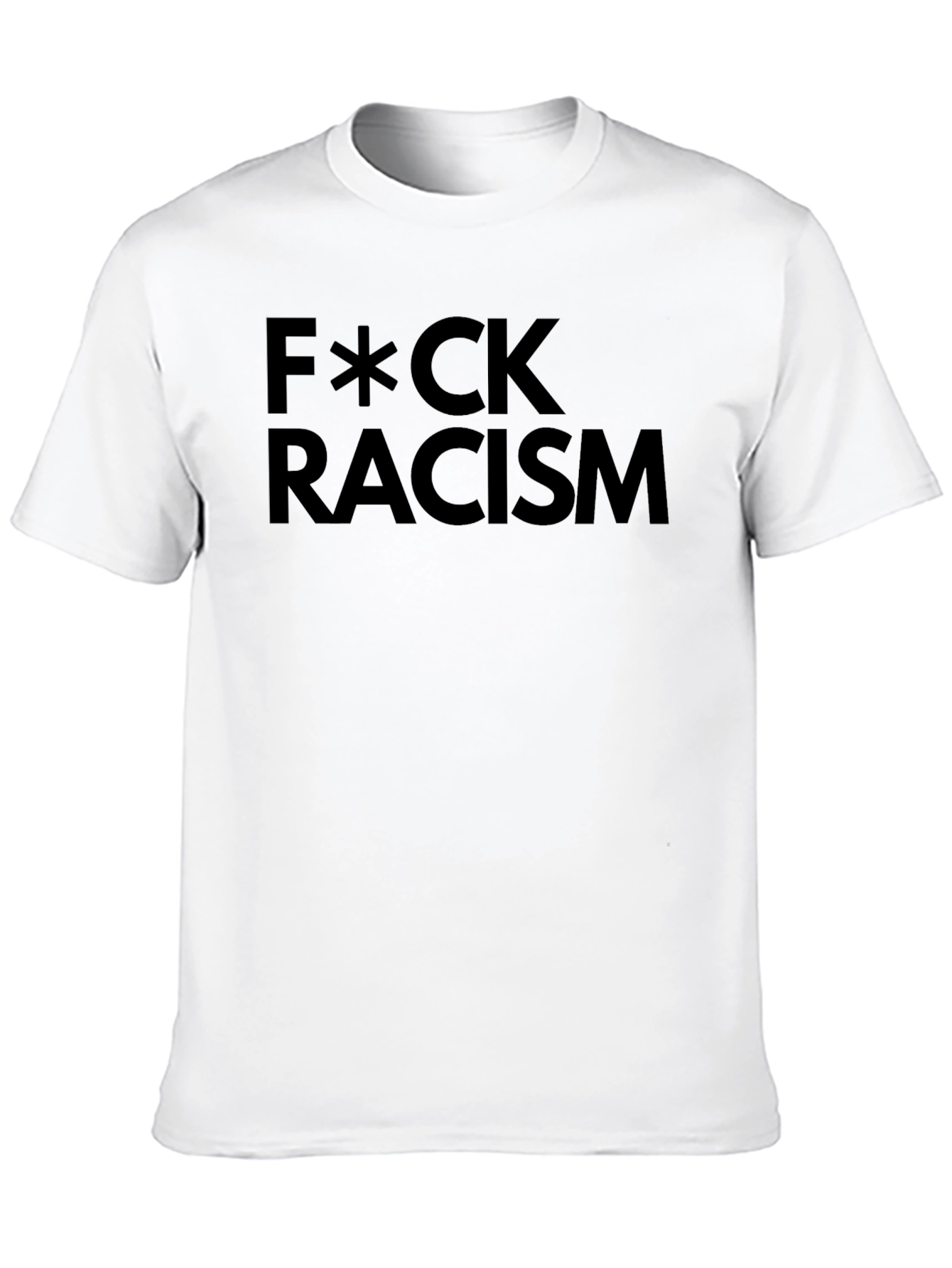 Black F*CK Racism Black Graphic T-Shirt view 10