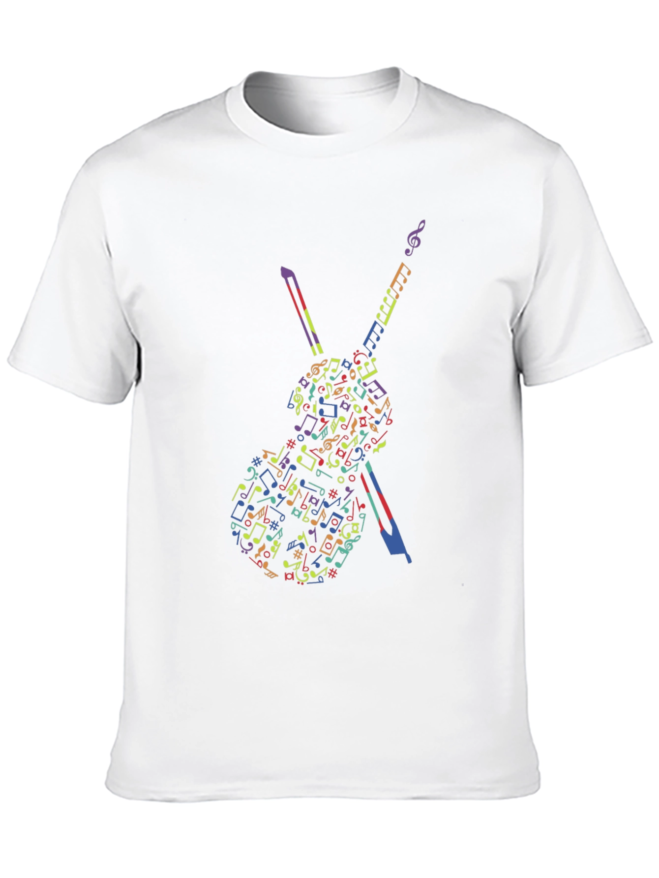 Black Musical Notes Violin Graphic Tee - Black view 10