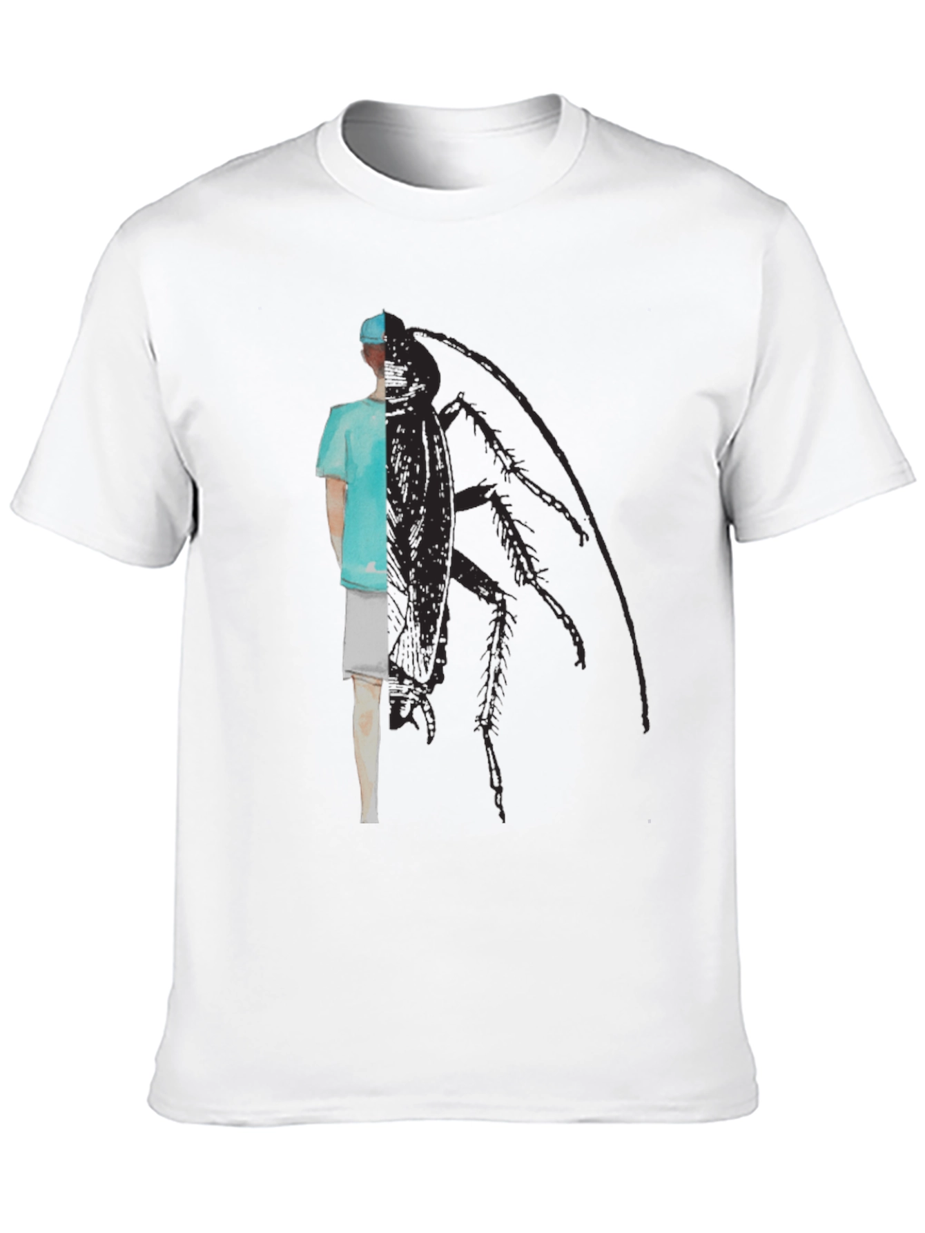 Black Surreal Surgeon Cockroach Graphic Tee - Black Cotton view 10