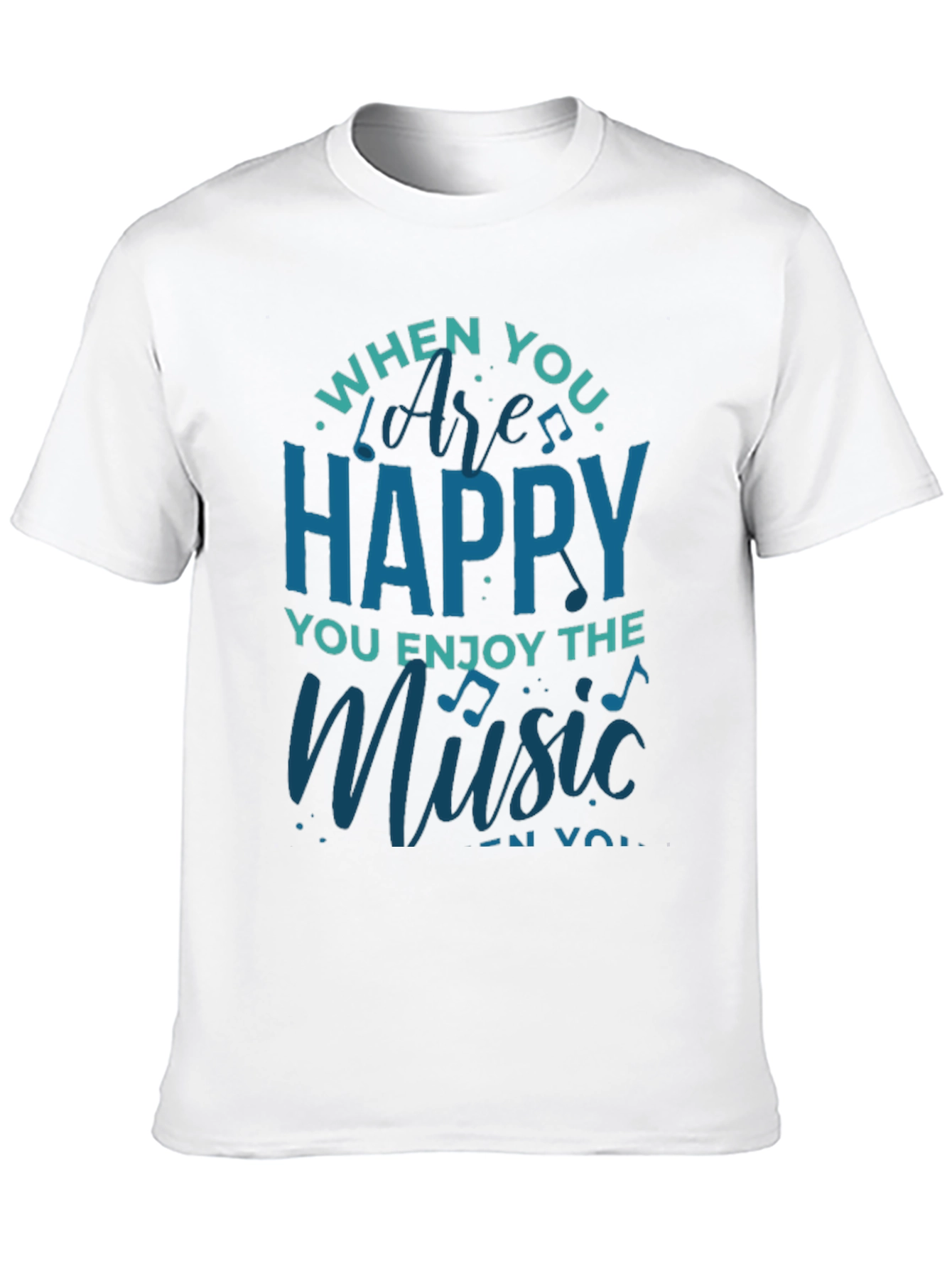 Black Happy Music T-Shirt - Black Graphic Tee view 10