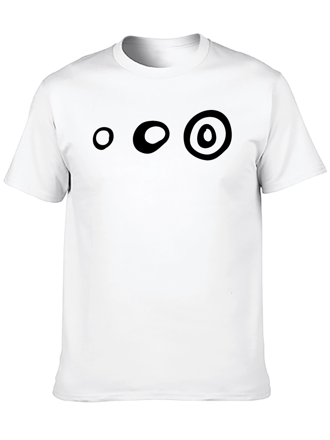 Black Men's Black T-Shirt with Circle Design view 10
