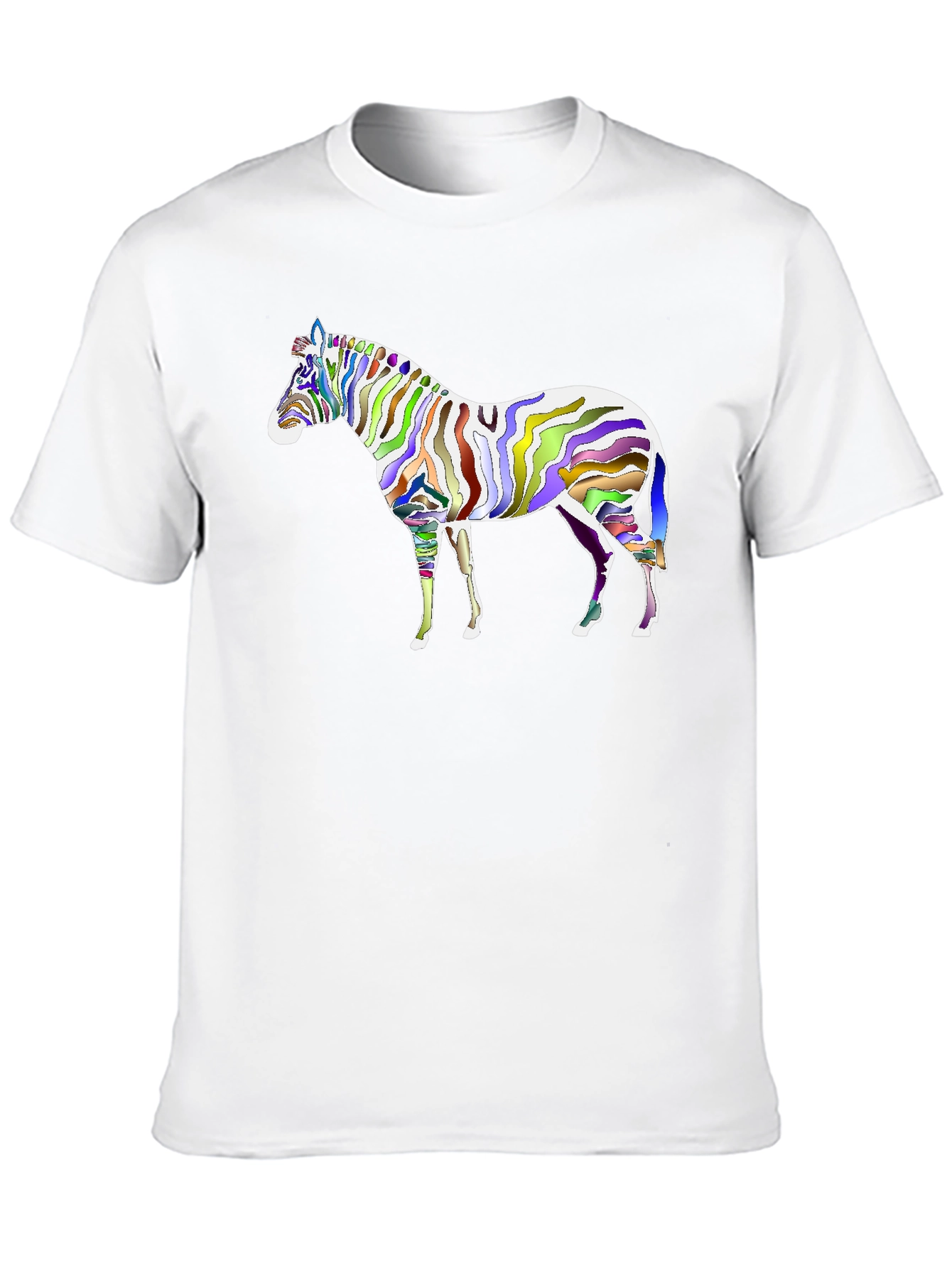 Black Colorful Zebra Graphic Black T-Shirt view 10