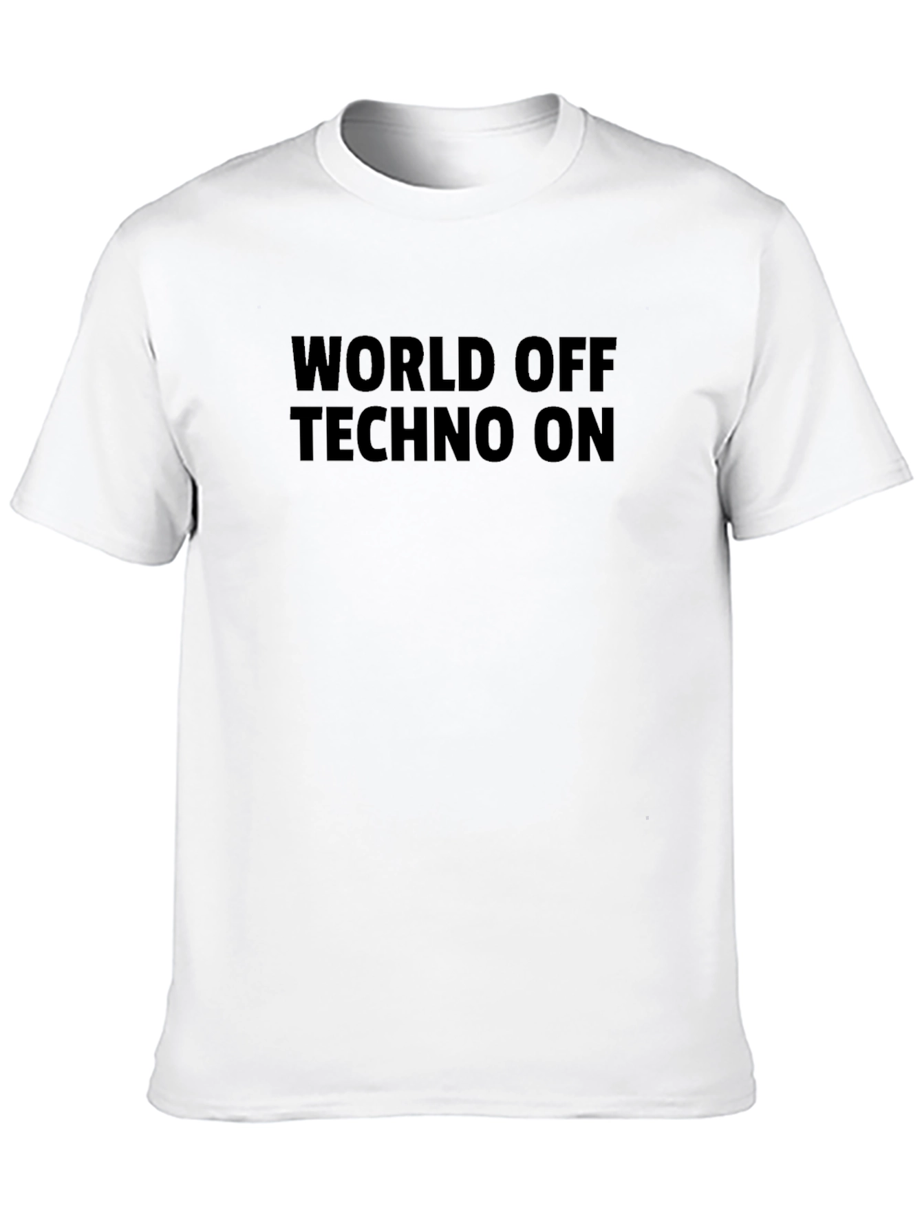 Black World Off Techno On Black T-Shirt view 10