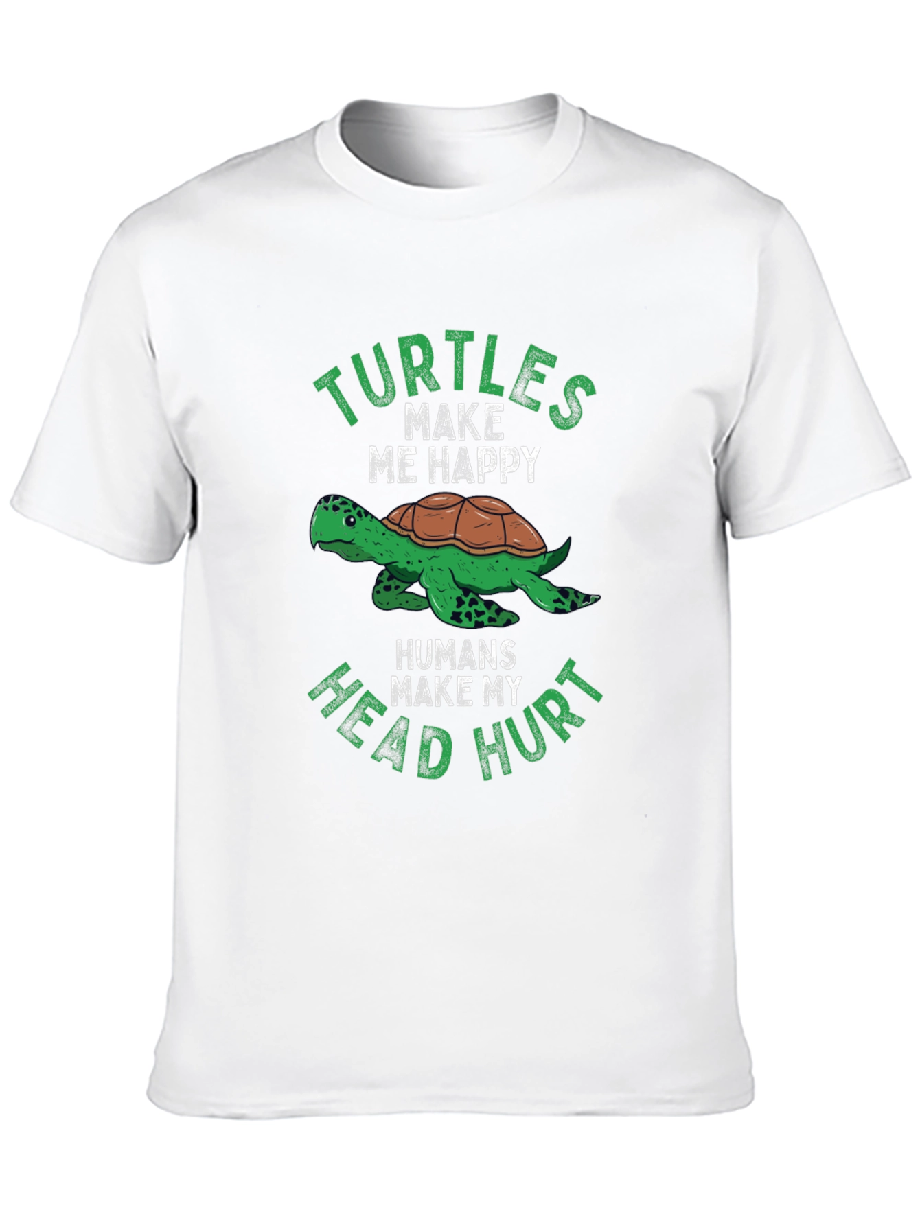 Black Funny Turtle T-Shirt - Turtles Make Me Happy Tee view 10