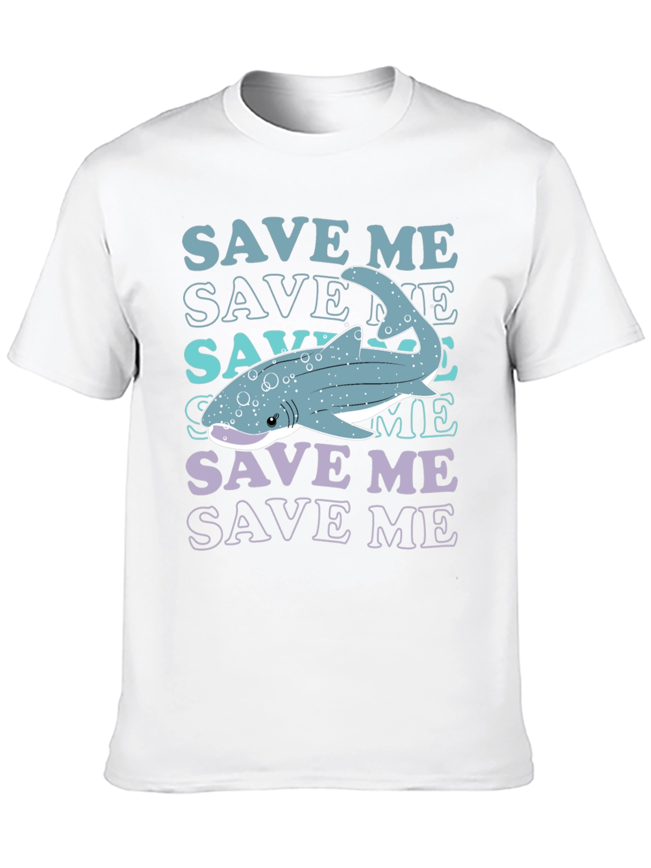 Black Save Me Whale Shark Graphic T-Shirt view 10