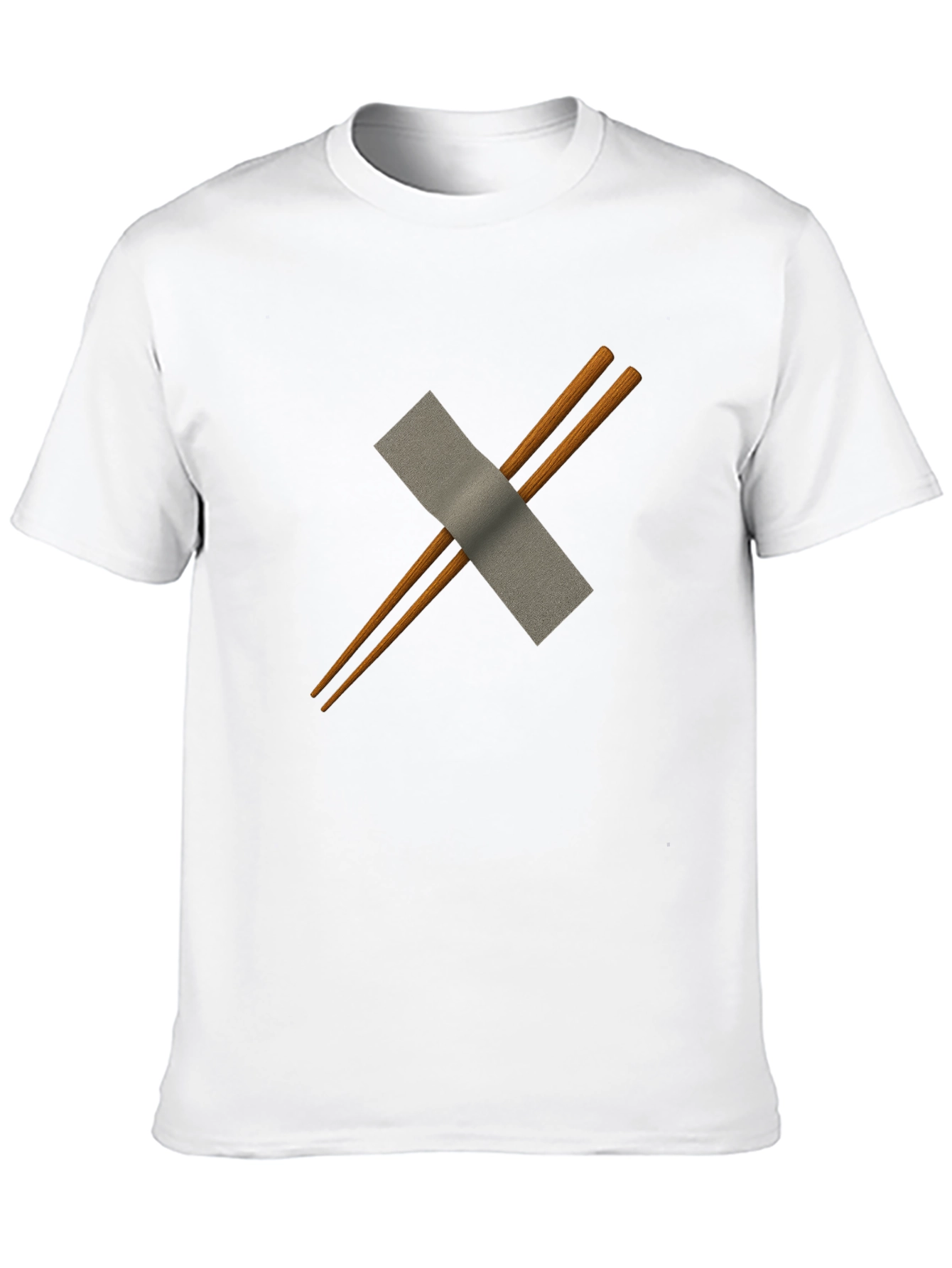 Black Chopsticks & Duct Tape Men's Black T-Shirt view 10