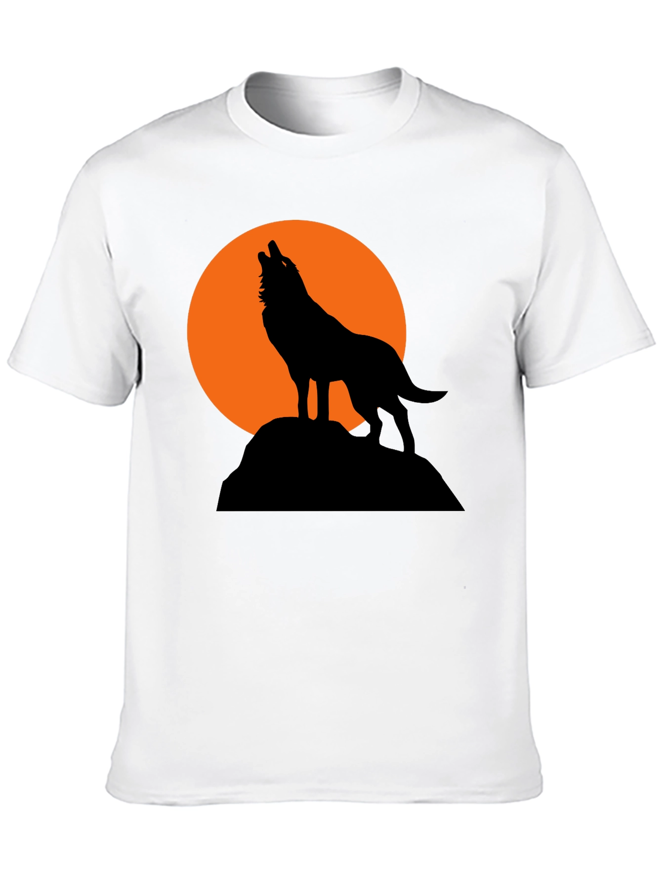 Black Wolf Howling at Moon Graphic T-Shirt view 10