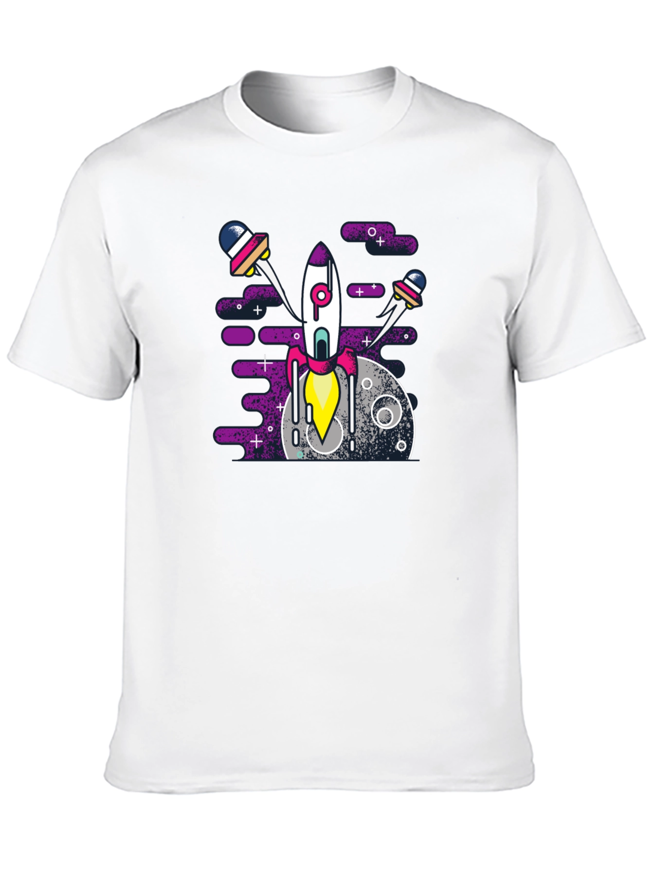 Black Rocket Launch Graphic Tee - Space Adventure Shirt view 10