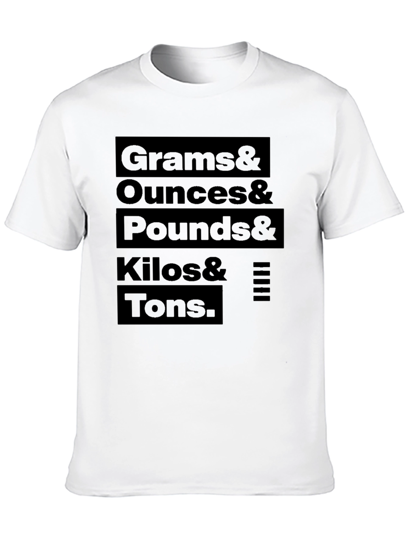 Black Grams to Tons T-Shirt - Funny Weight Conversion Tee view 10