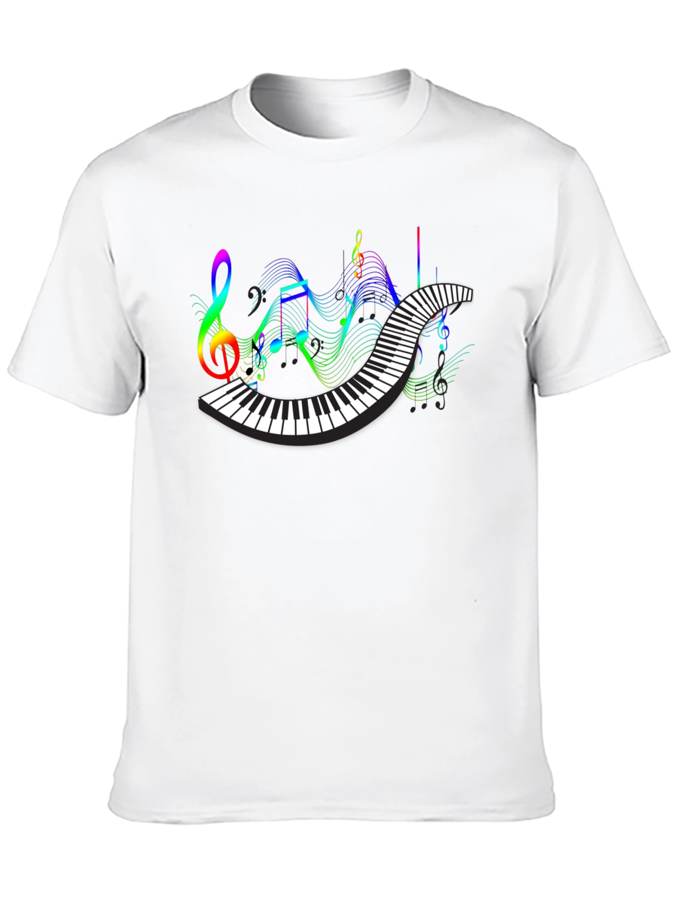 Black Music Lover's Piano Keys Graphic Tee view 10