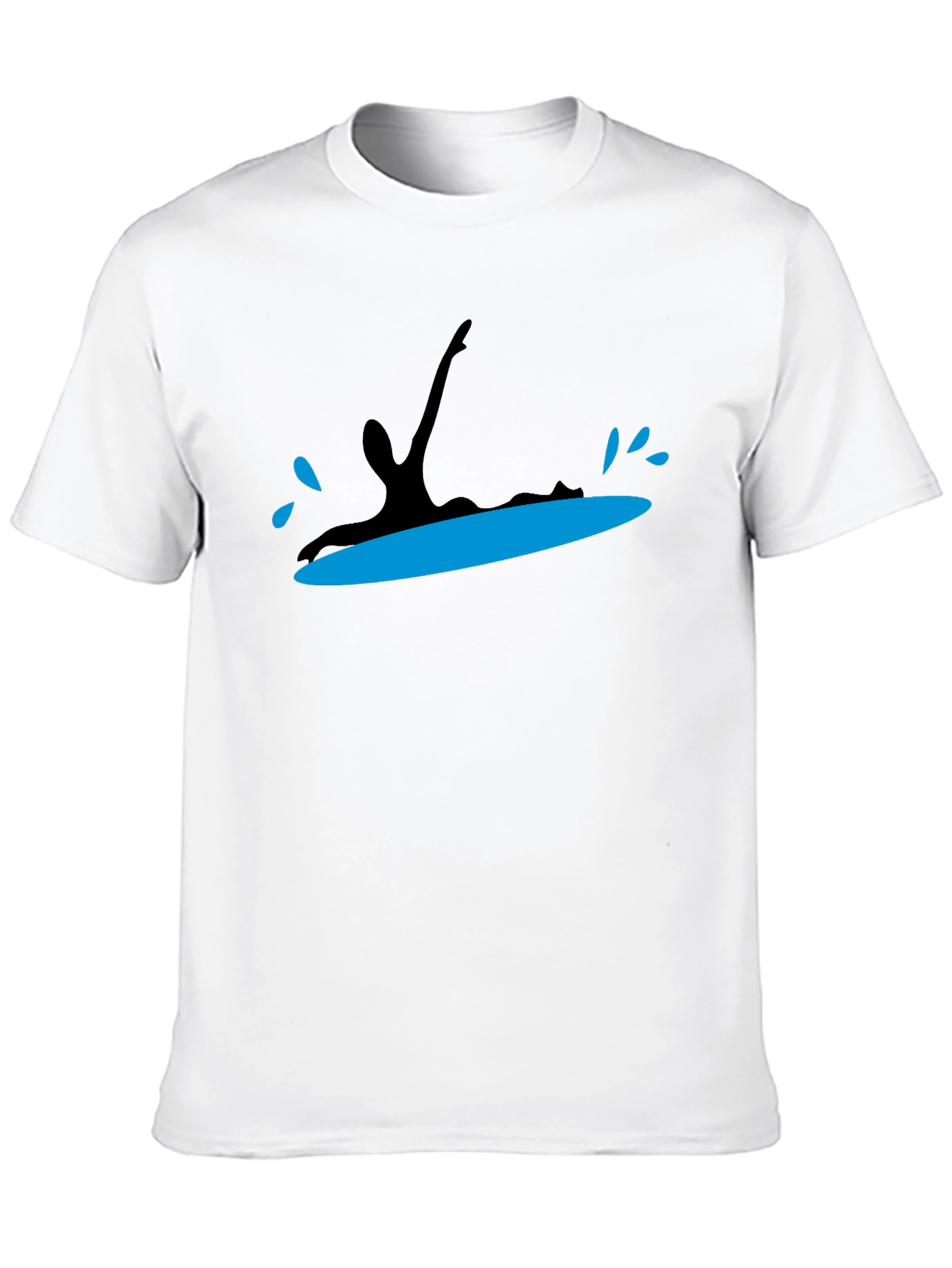 Black Surfing Silhouette Black T-Shirt view 10