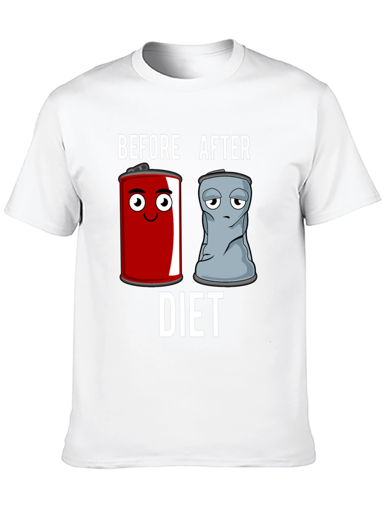 Black Before & After Diet T-Shirt - Humorous Graphic Tee view 10