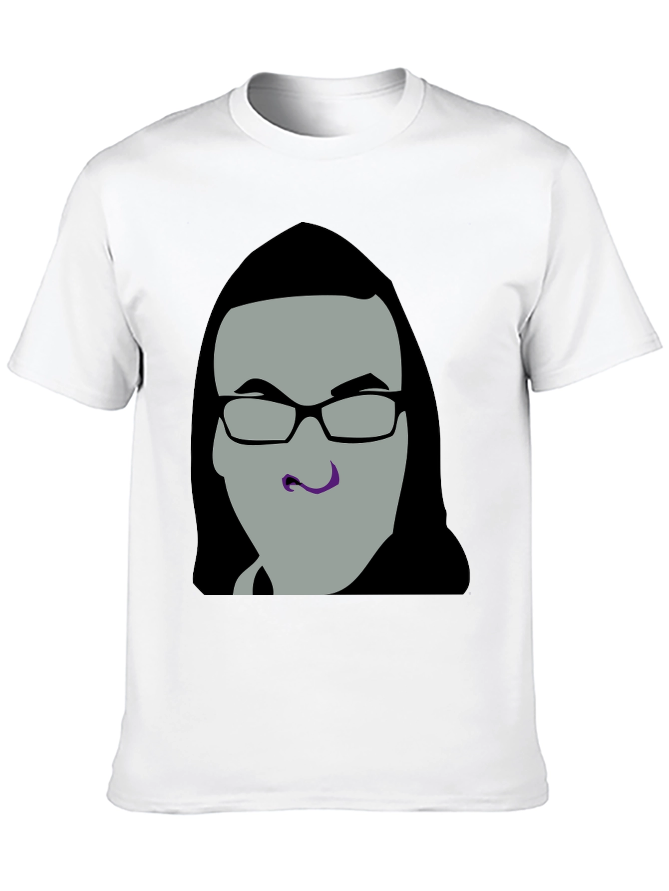 Black Graphic Tee - Man with Glasses view 10