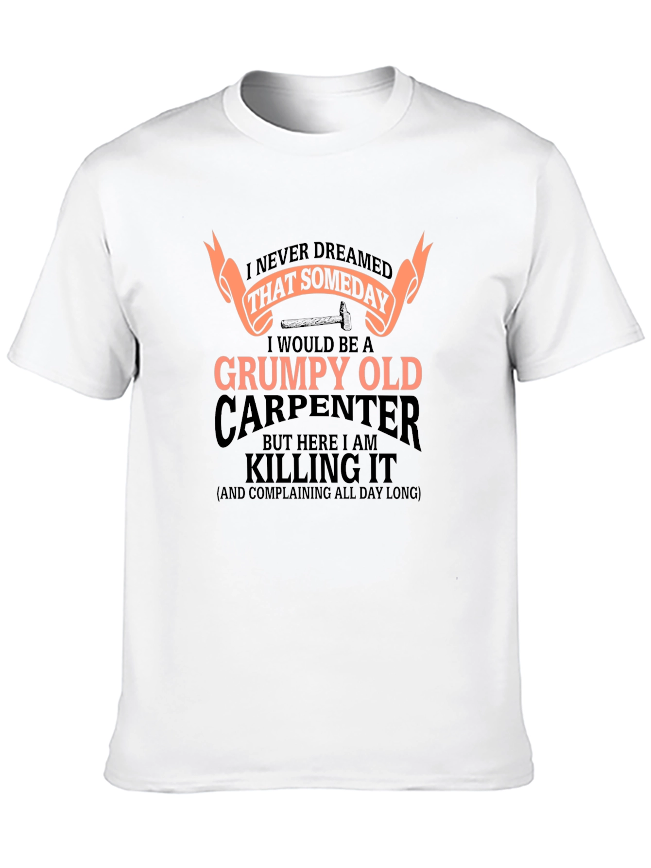 Black Grumpy Old Carpenter T-Shirt - Funny Novelty Tee view 10